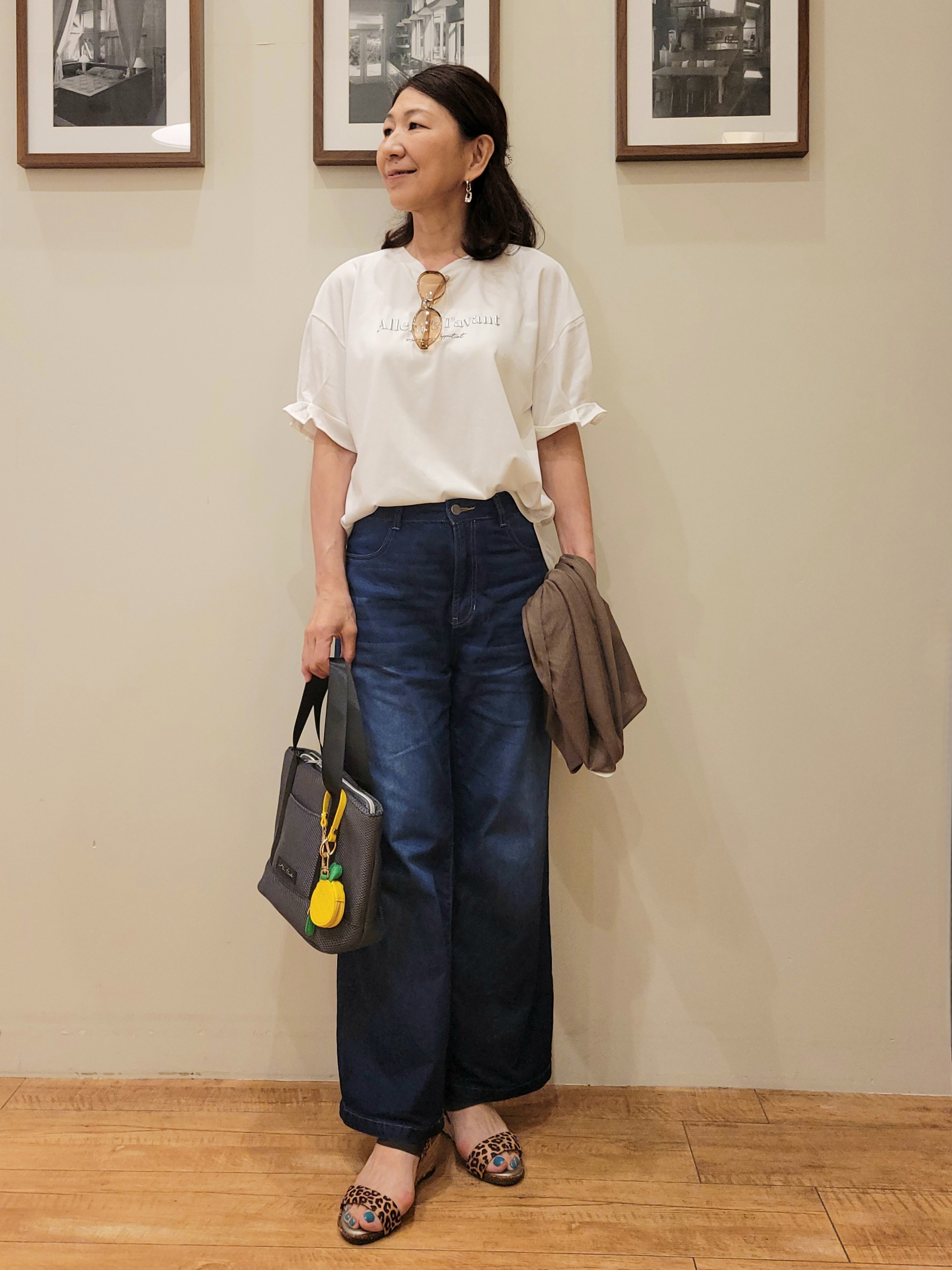 ユウさんの「SHOO･LA･RUE｜【UV/体型カバー】冷房や朝晩の冷え込み対策にも さらとろ5分袖カーディガン」を使ったコーディネート