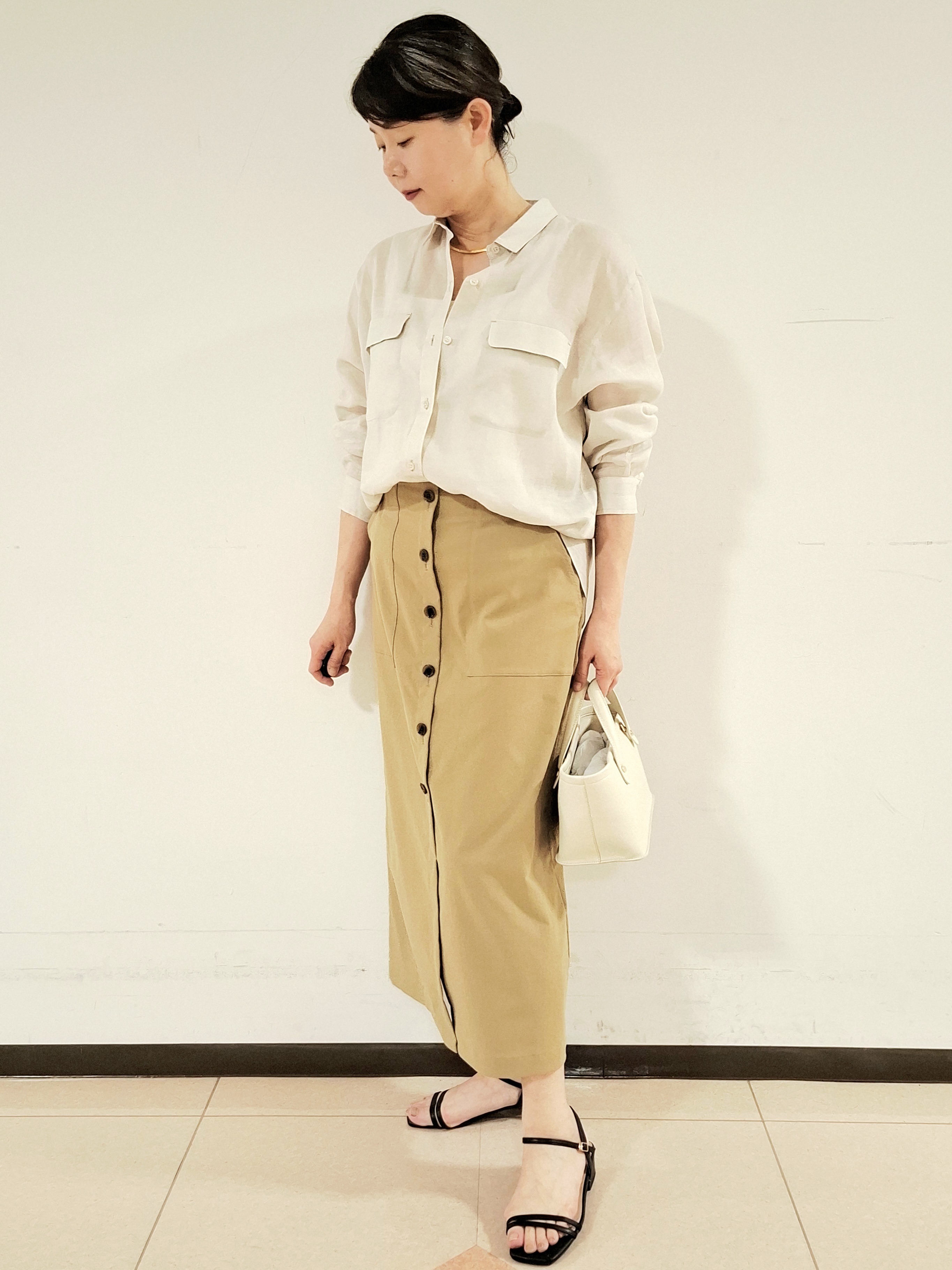 ねぎさんの「UNTITLED｜【接触冷感】ドライタッチシャツ」を使ったコーディネート