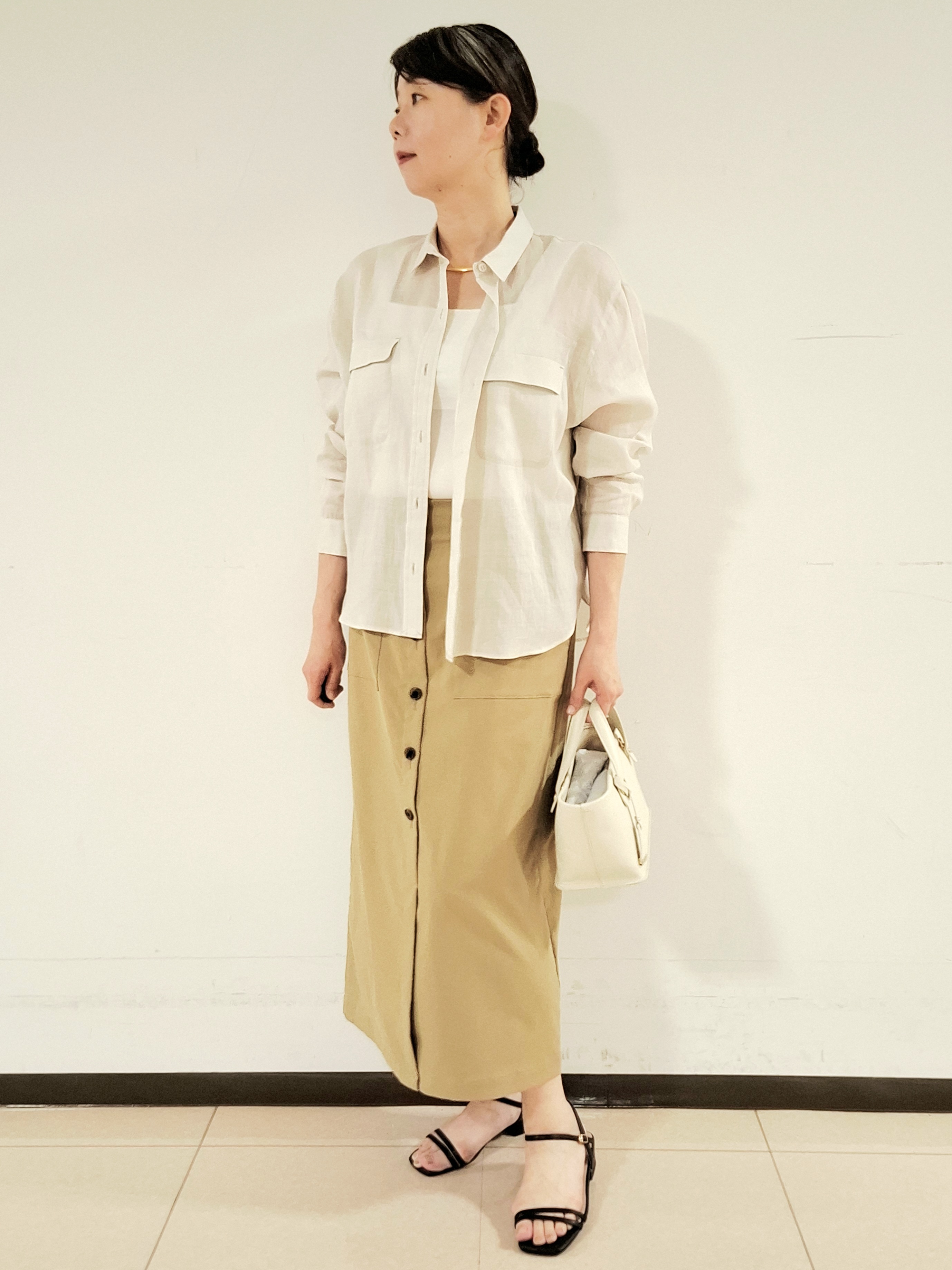 ねぎさんの「UNTITLED｜【接触冷感】ドライタッチシャツ」を使ったコーディネート