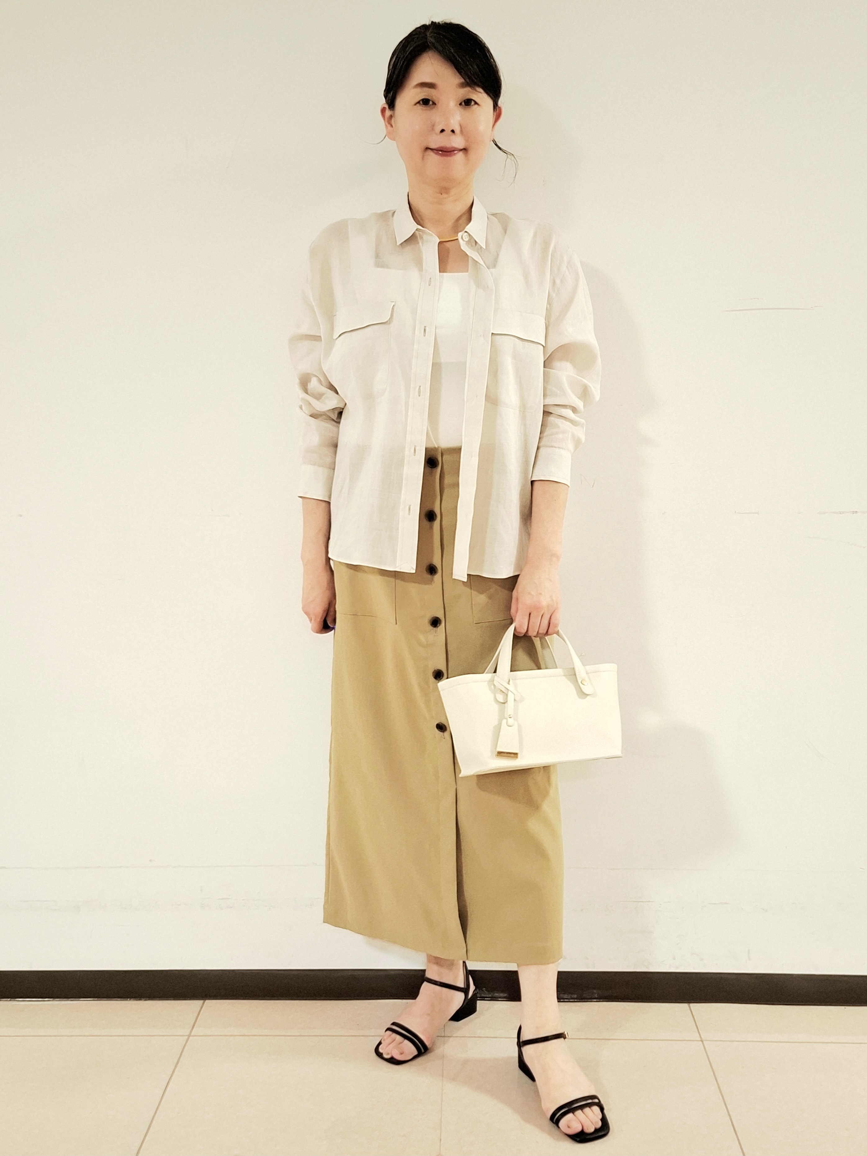 ねぎさんの「UNTITLED｜【接触冷感】ドライタッチシャツ」を使ったコーディネート