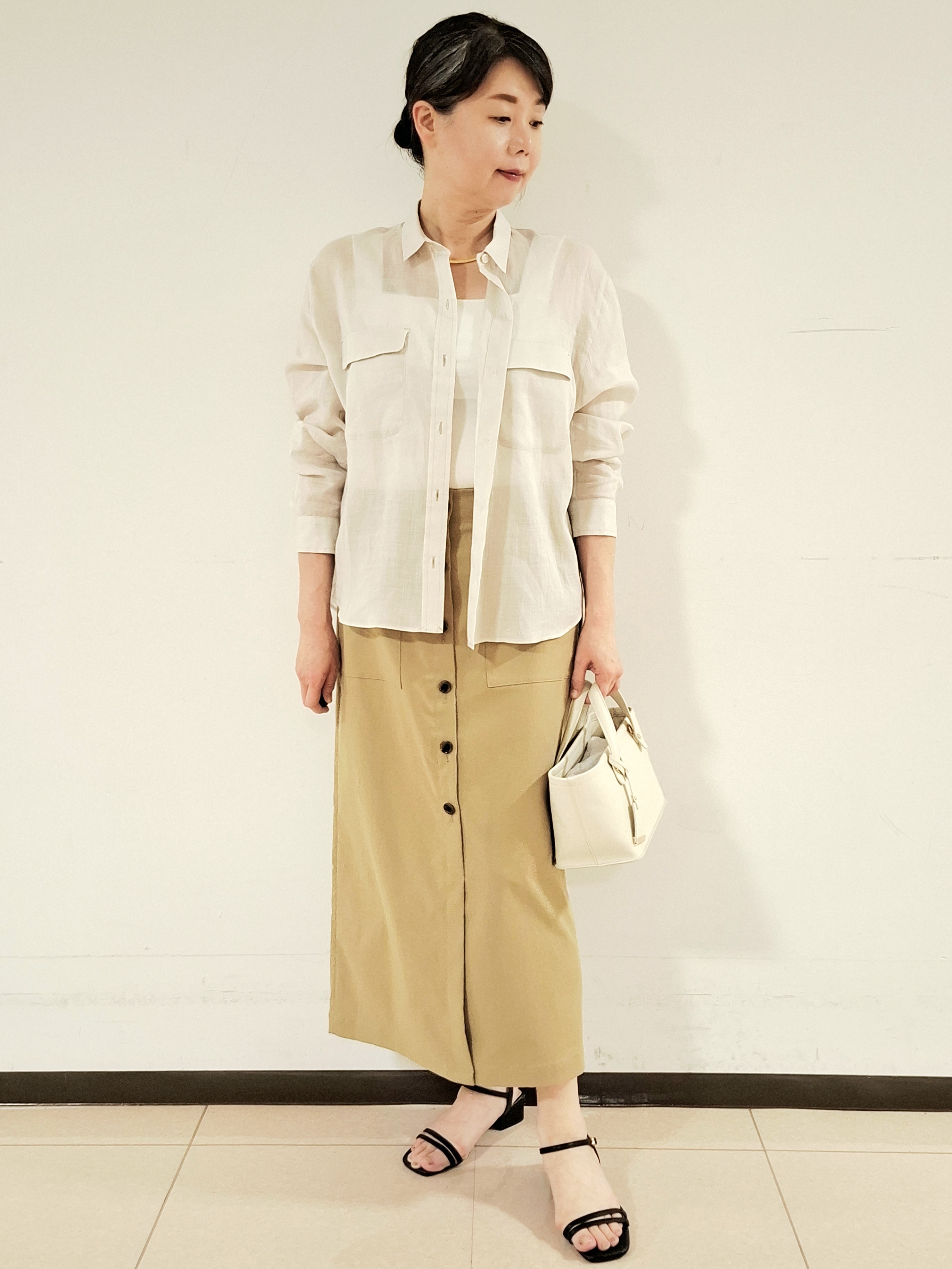 ねぎさんの「UNTITLED｜【接触冷感】ドライタッチシャツ」を使ったコーディネート