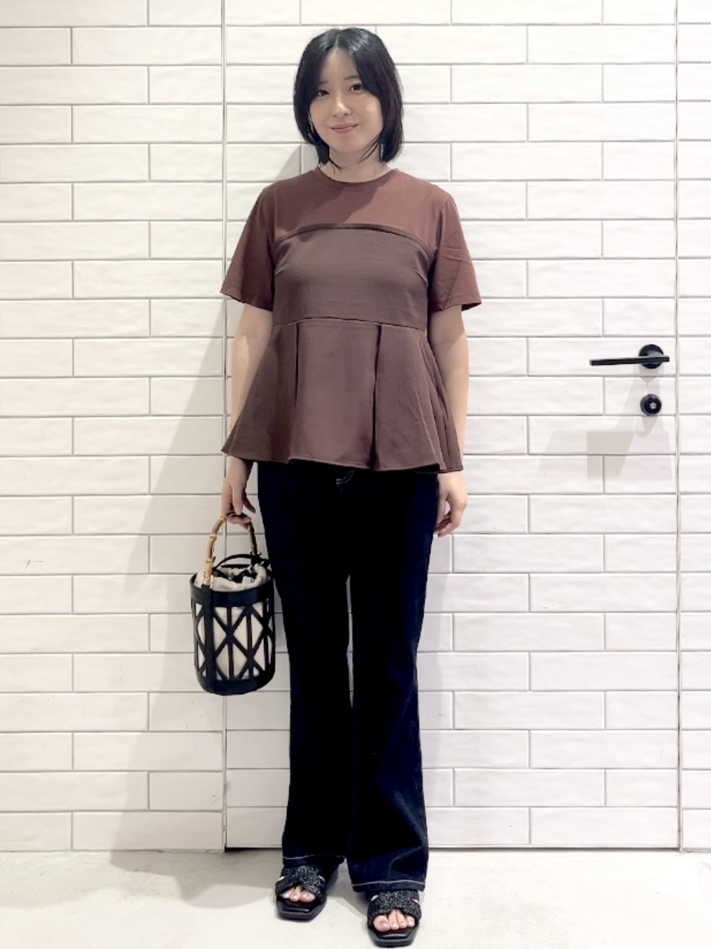 しおりさんの「OPAQUE.CLIP｜ビスチェドッキングカットソー【洗濯機OK】」を使ったコーディネート
