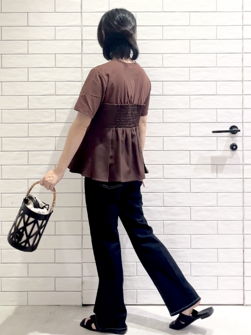しおりさんの「OPAQUE.CLIP｜ビスチェドッキングカットソー【洗濯機OK】」を使ったコーディネート