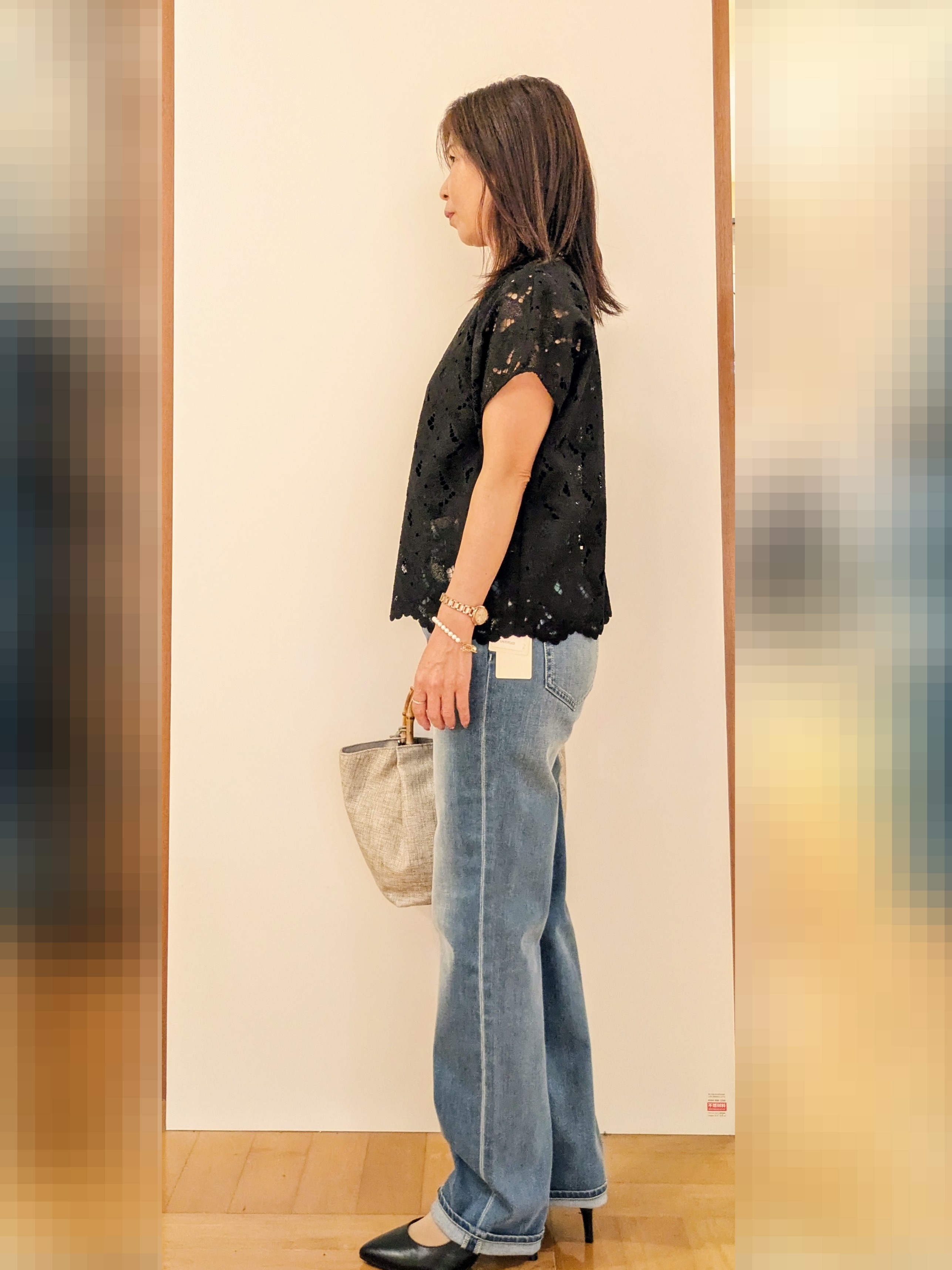 laverさんの「UNTITLED｜【セットアップ可/品のある透け感】リーフレースブラウス」を使ったコーディネート