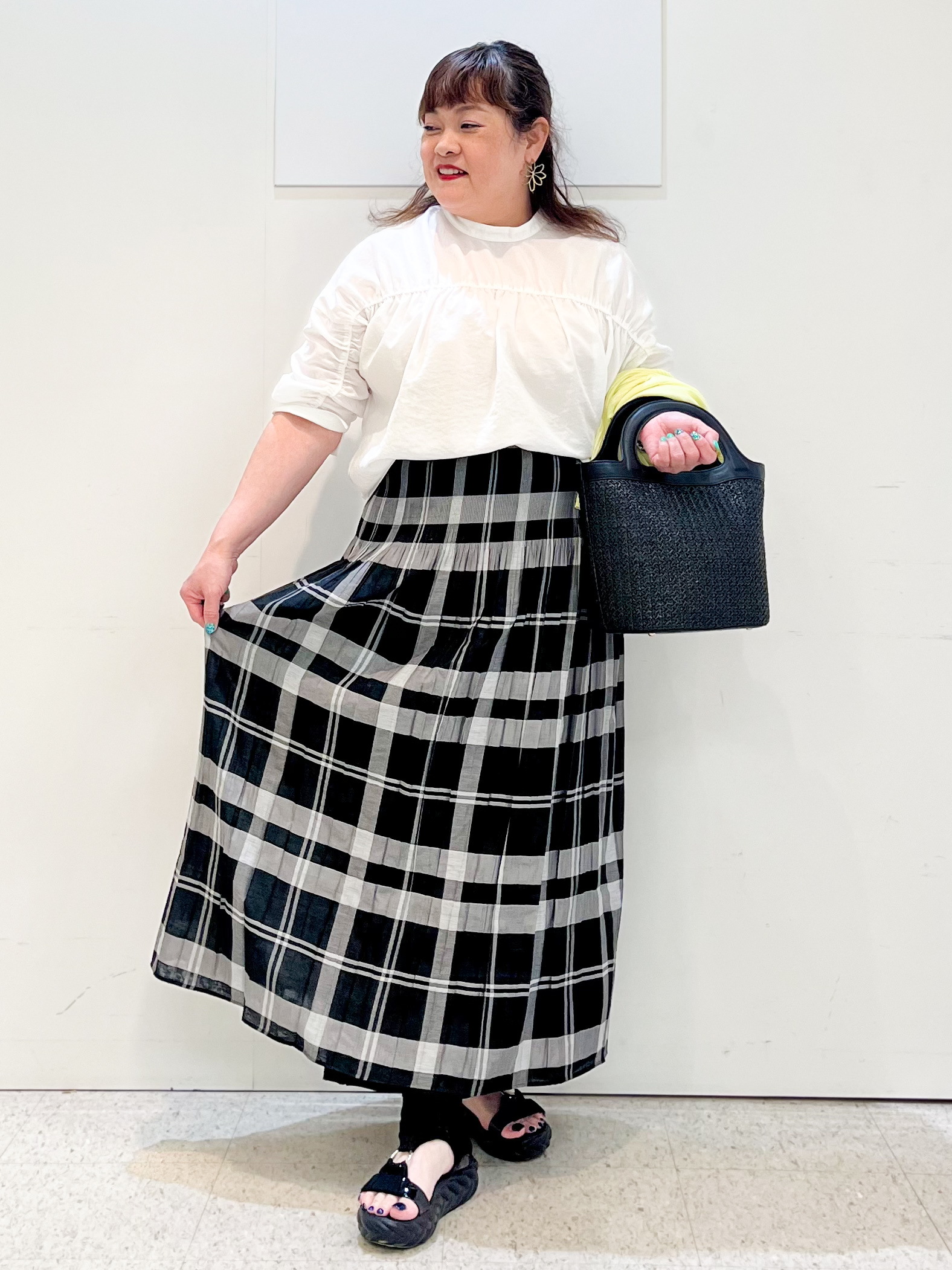 kimmyさんの「Reflect｜【手洗い可】プチハイネック ギャザーブラウス」を使ったコーディネート