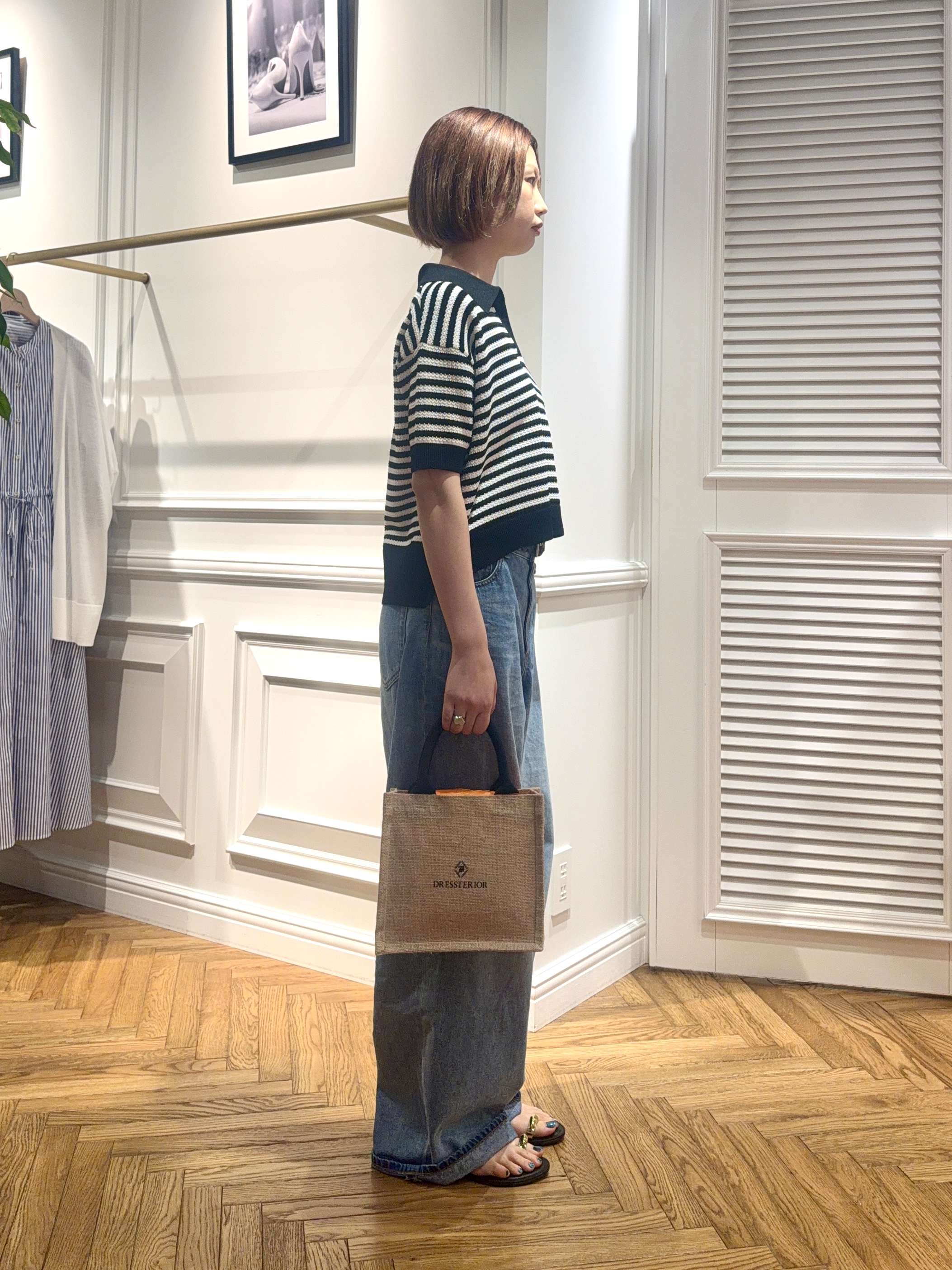 renaさんの「DRESSTERIOR｜◆ウォッシャブルスキッパークロップドニット」を使ったコーディネート