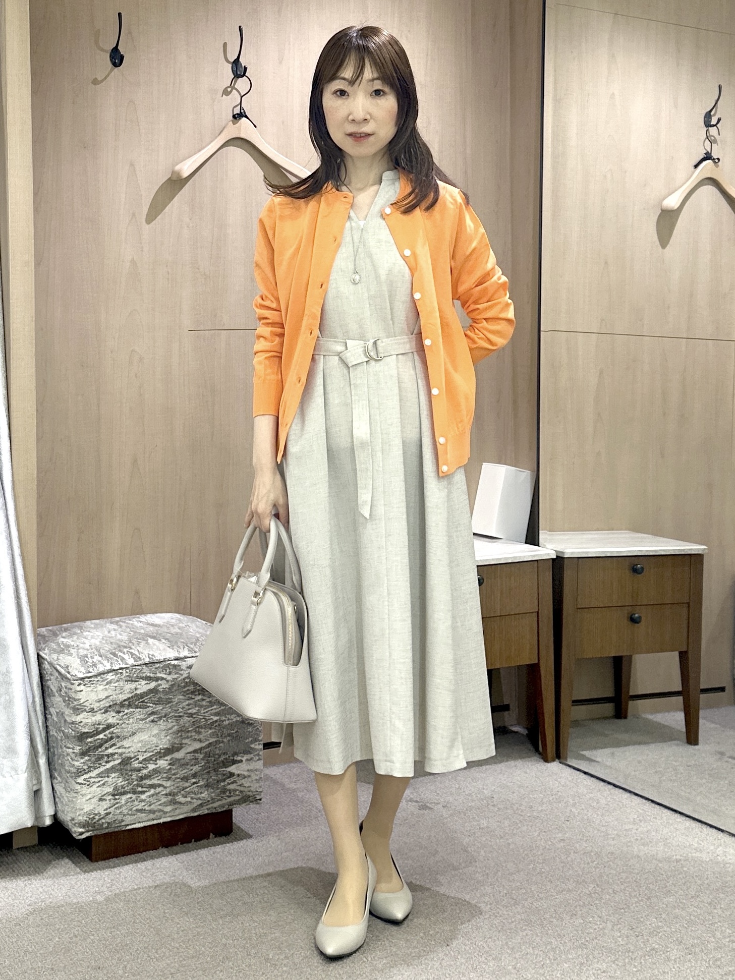 Miwaさんの「UNTITLED｜◆【9色展開/アンサンブル可】コットンクルーネックカーディガン」を使ったコーディネート