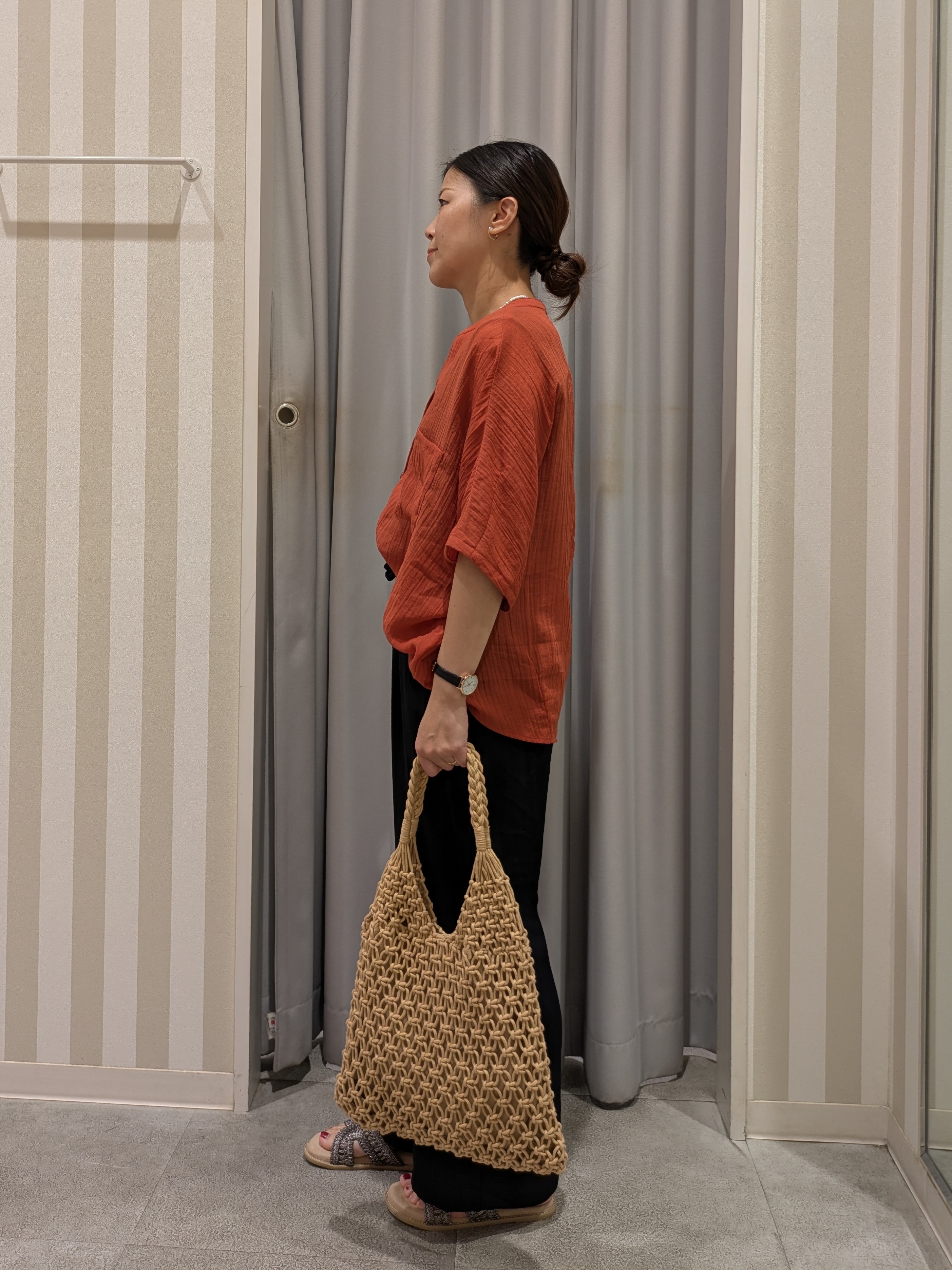 𝐂𝐡𝐢𝐢 &hearts;(ちー)さんの「SHOO･LA･RUE｜【洗濯機可/選べる6色】程よいシアー感が涼し気 ゆったりワッシャードルマンブラウス」を使ったコーディネート