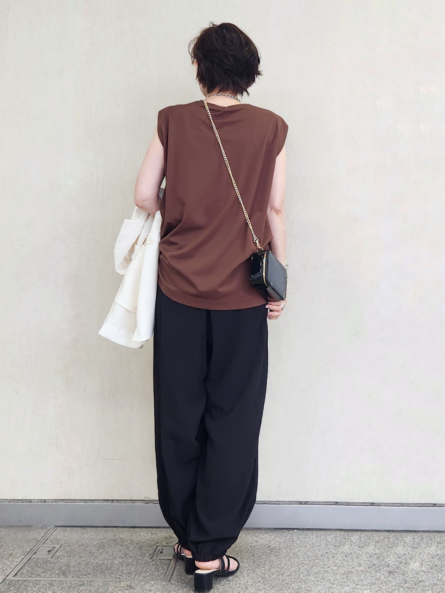 milkyさんの「OPAQUE.CLIP｜【UV／接触冷感】スーパーアイス ノースリーブカットソー《洗濯機OK》」を使ったコーディネート