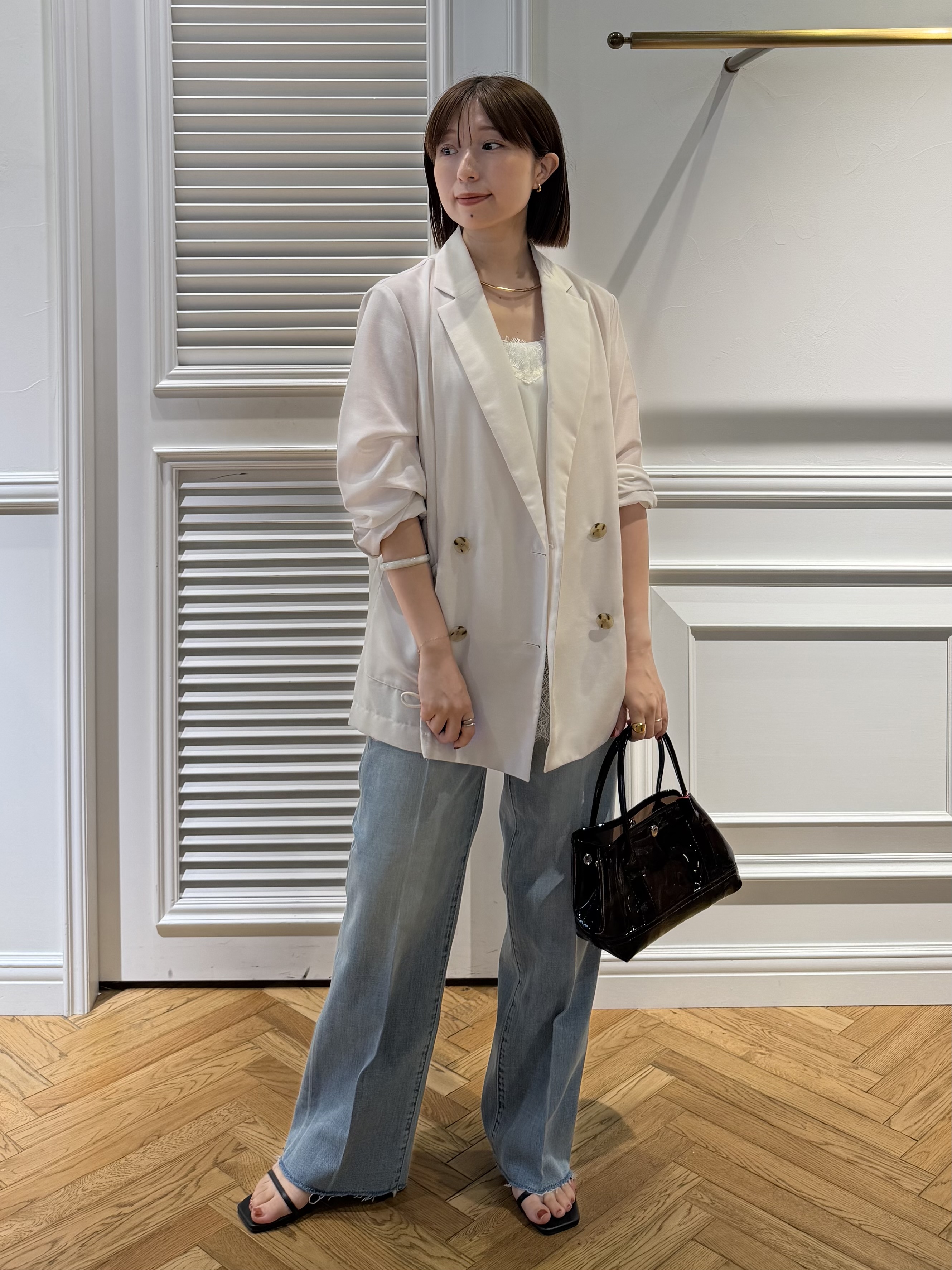 つじ まこさんの「DRESSTERIOR｜レースドッキングキャミソール」を使ったコーディネート
