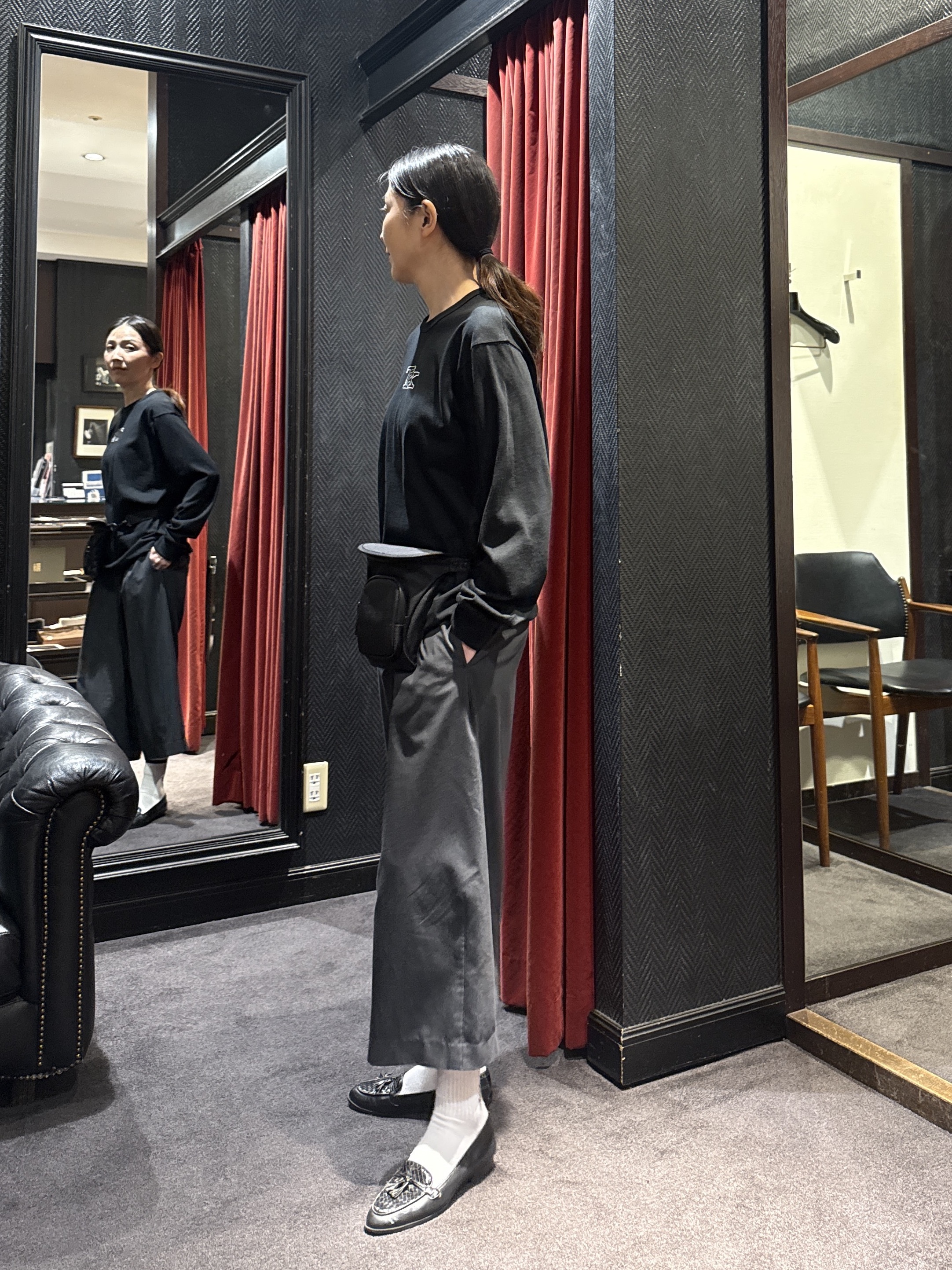 神野（jinno）さんの「TAKEO KIKUCHI｜TK刺繍長袖丸胴Tシャツ」を使ったコーディネート
