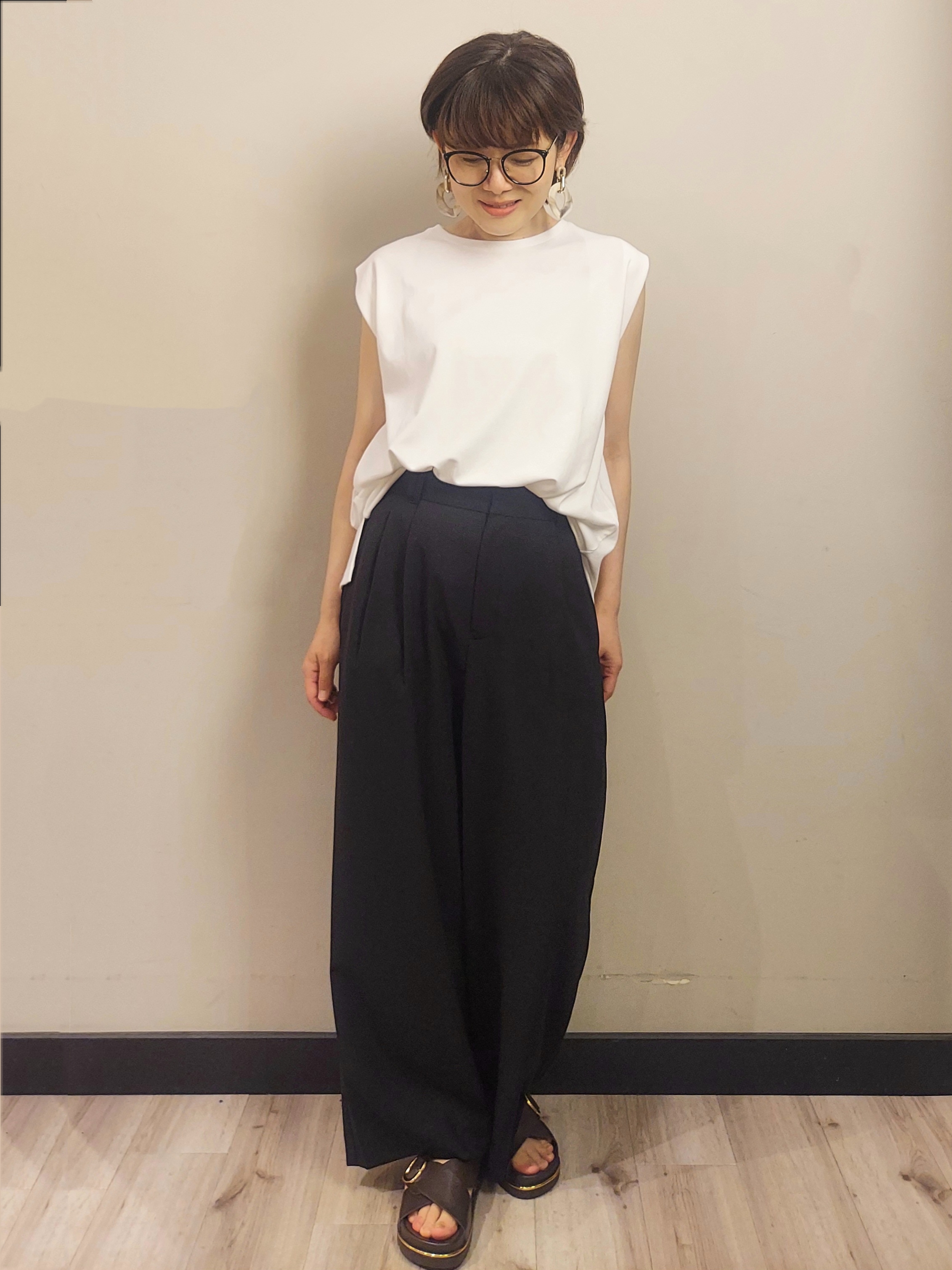MAKIさんの「index｜【UV／接触冷感】スーパーアイス ノースリーブカットソー《洗濯機OK》」を使ったコーディネート