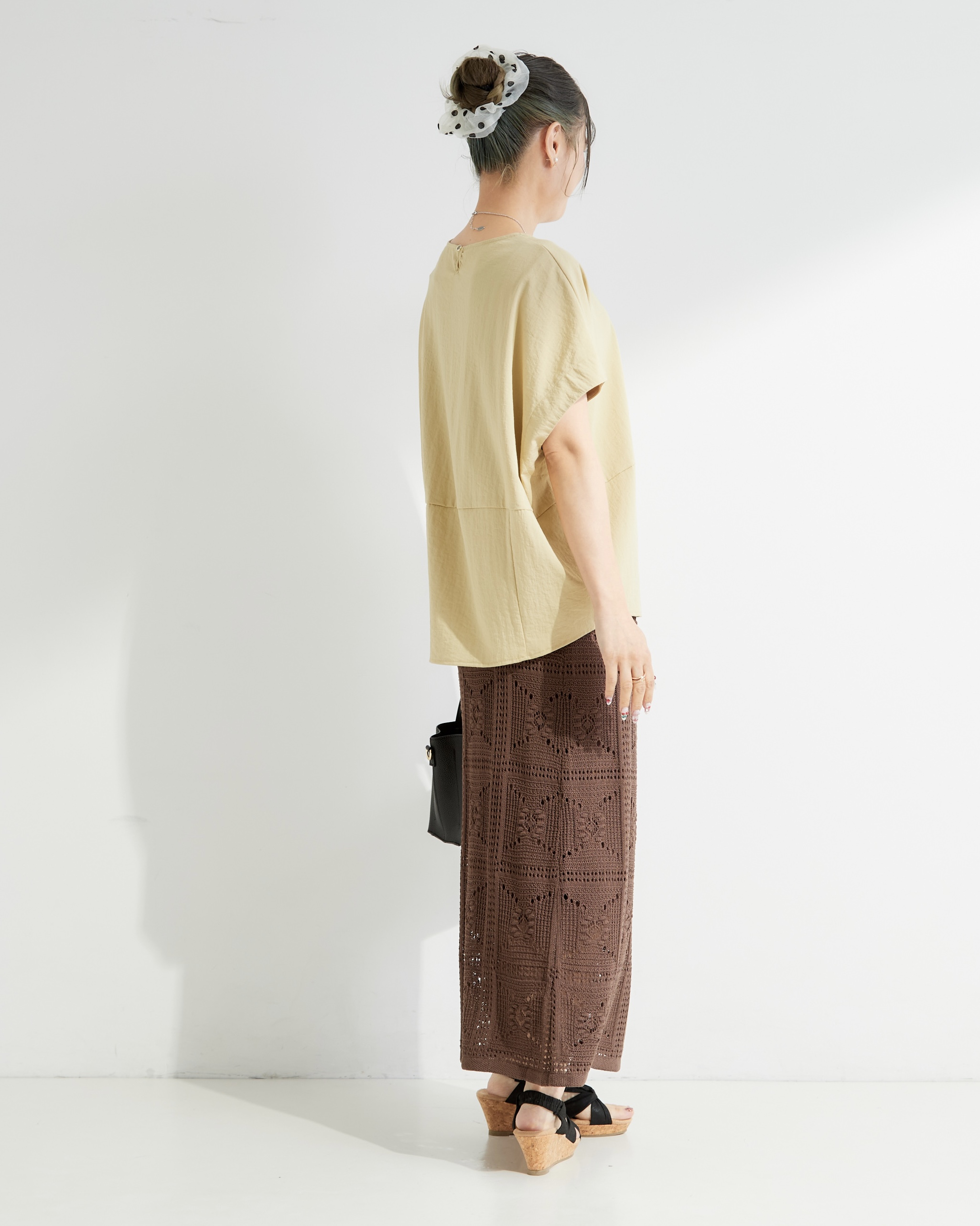 ゆゆさんの「SHOO･LA･RUE｜【洗濯機可/セットアップ可】軽凛(かろりん) シンプル上品 切替コクーントップス」を使ったコーディネート