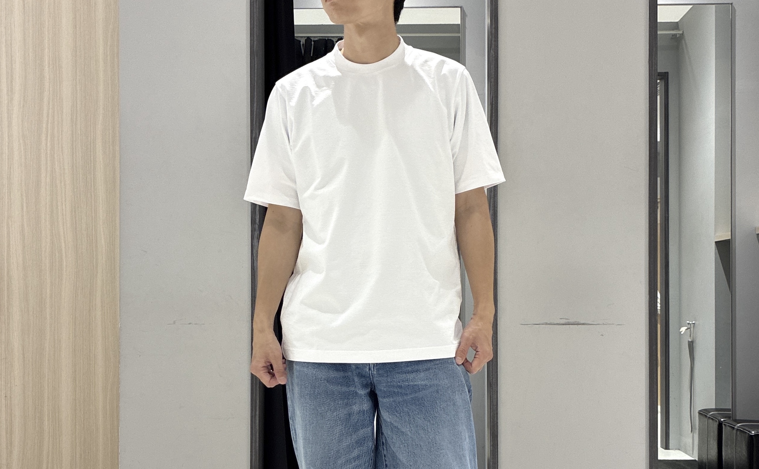 わいずみさんの「TAKEO KIKUCHI｜【接触冷感】アイスクリアコットン ワンポイント ポロシャツ」を使ったコーディネート
