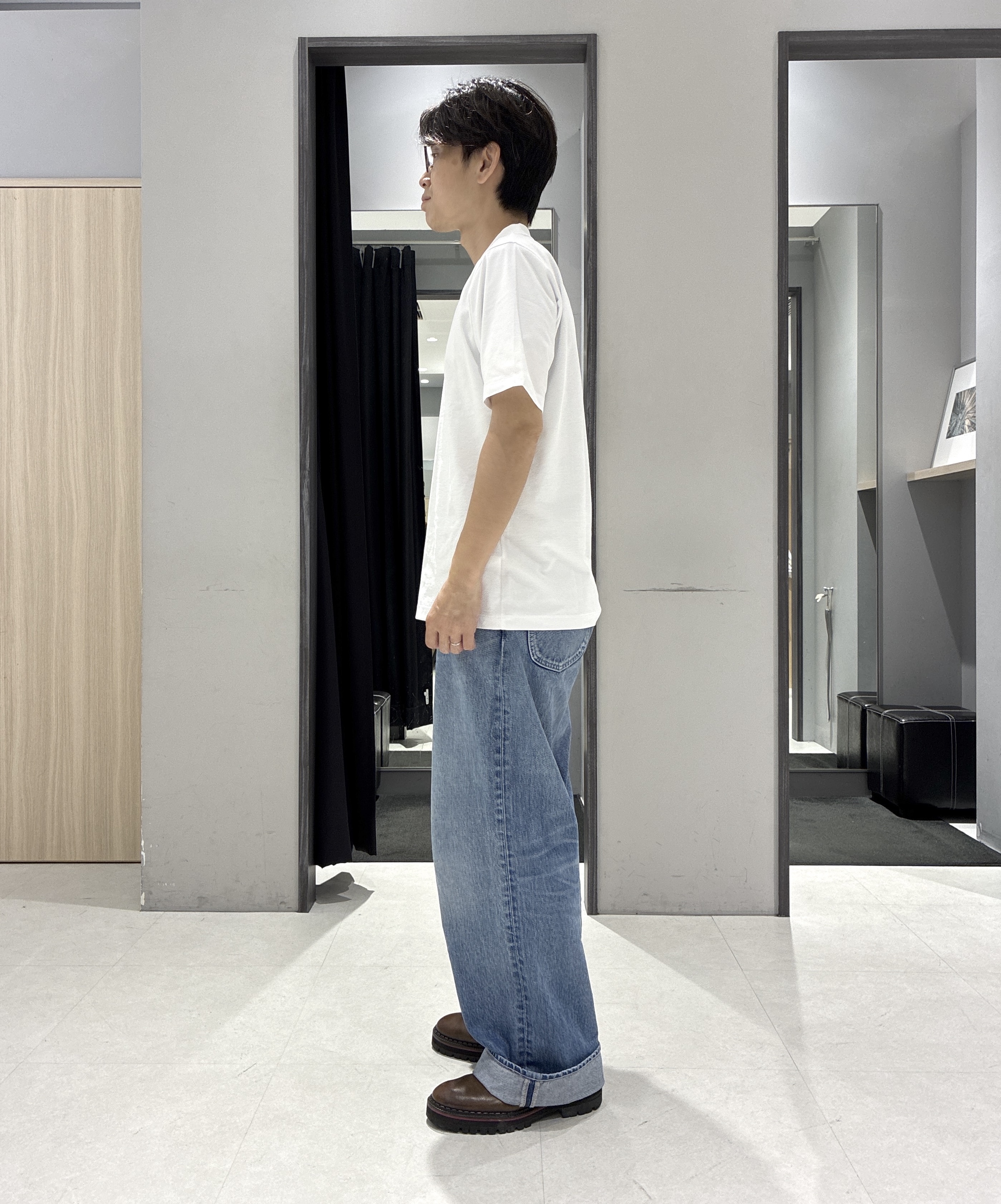 わいずみさんの「TAKEO KIKUCHI｜【接触冷感】アイスクリアコットン ワンポイント ポロシャツ」を使ったコーディネート