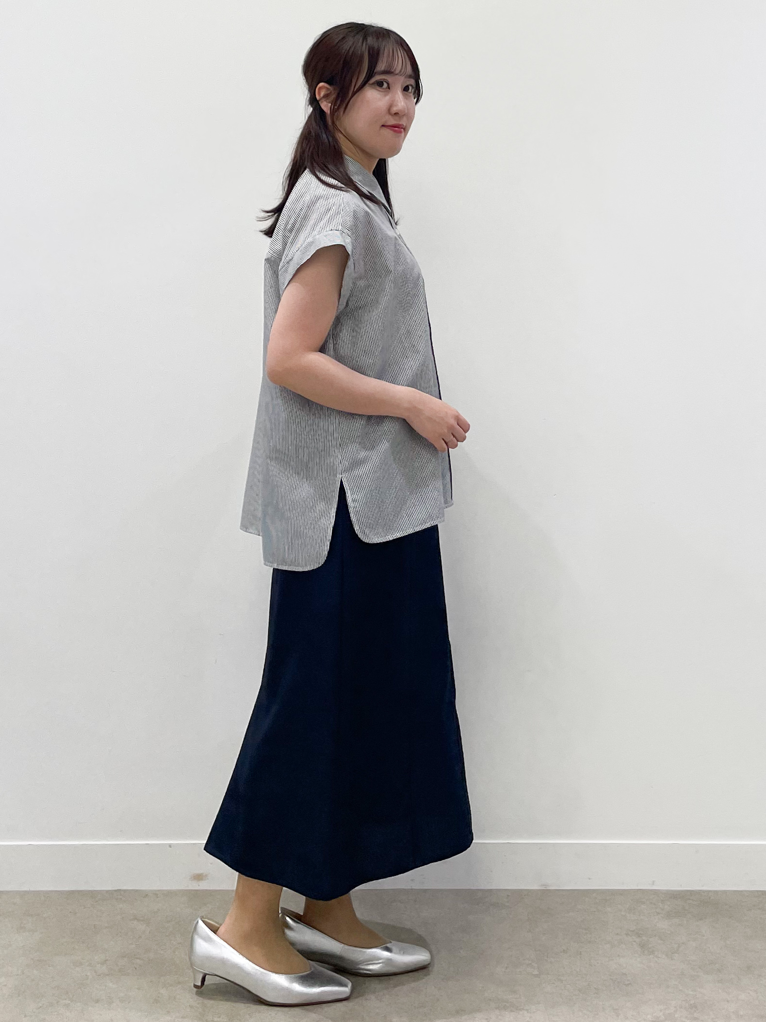 yukariさんの「Reflect｜【接触冷感】フレンチスリーブシャツブラウス」を使ったコーディネート