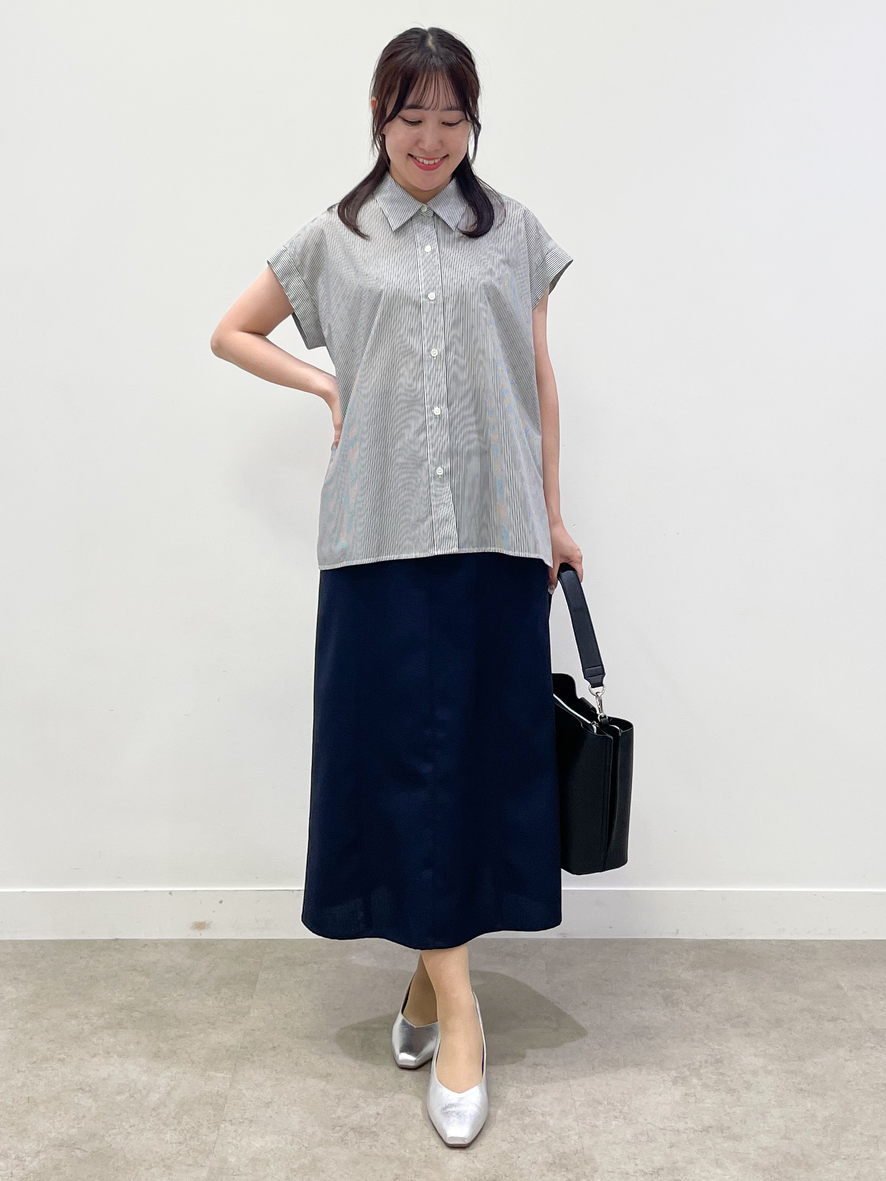 yukariさんの「Reflect｜【接触冷感】フレンチスリーブシャツブラウス」を使ったコーディネート