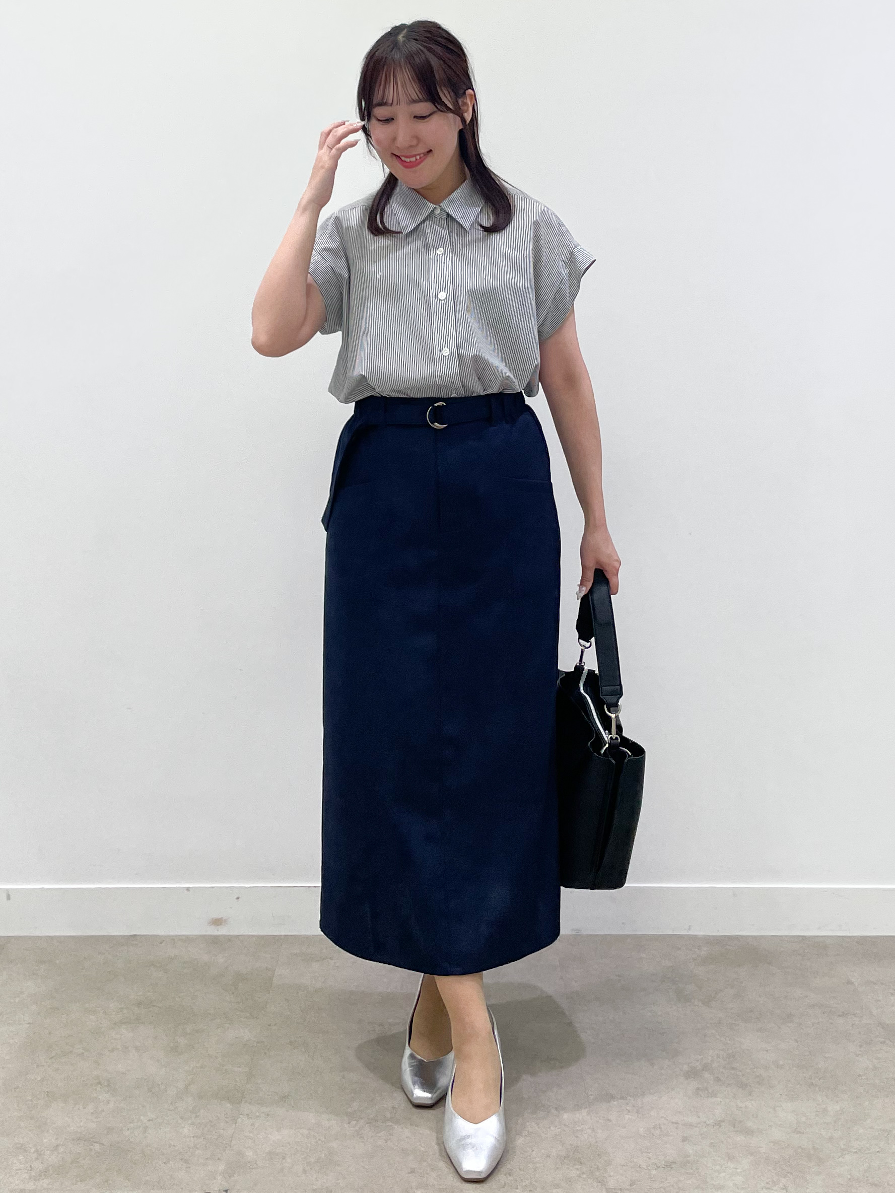 yukariさんの「Reflect｜【接触冷感】フレンチスリーブシャツブラウス」を使ったコーディネート