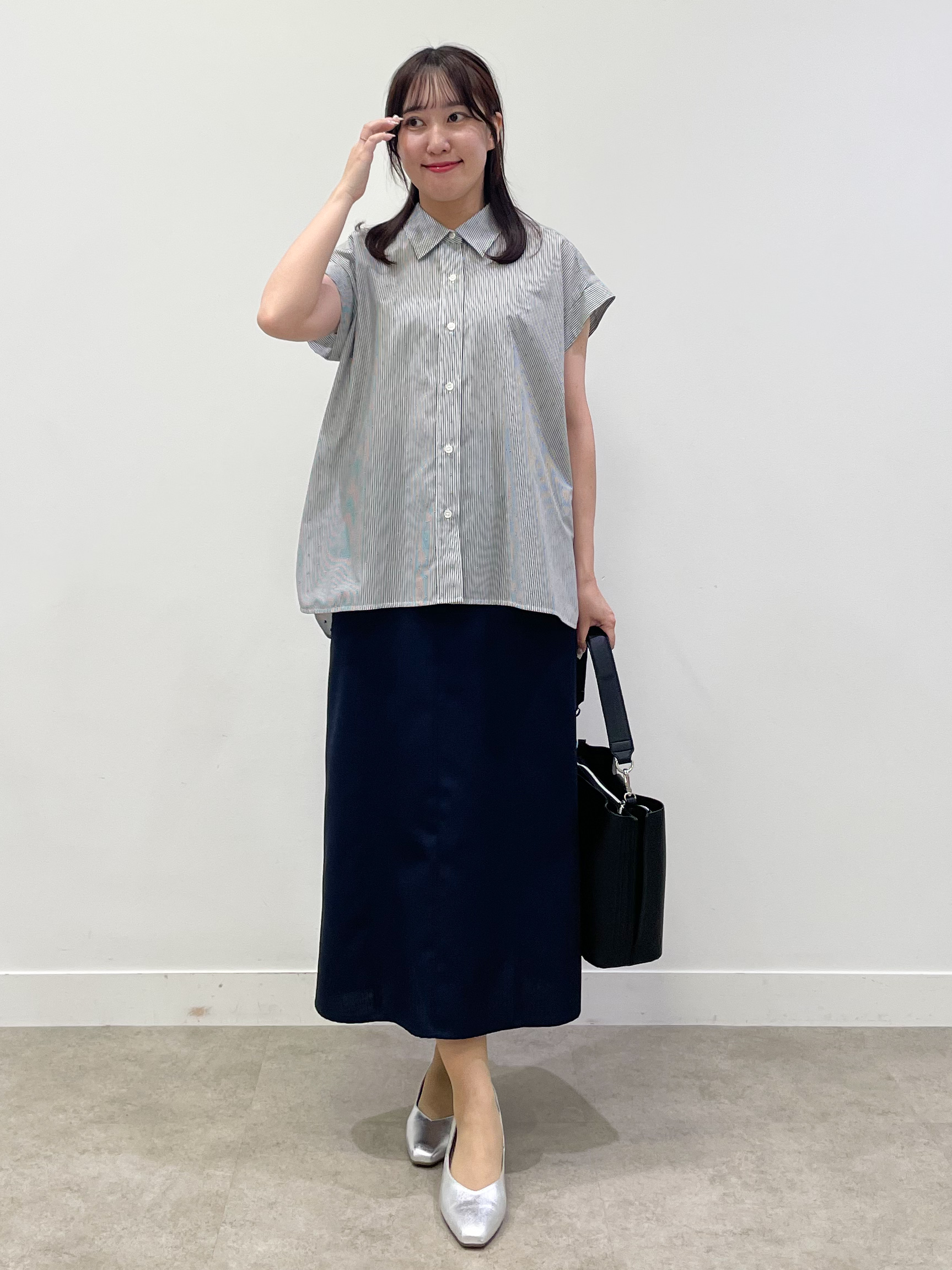 yukariさんの「Reflect｜【接触冷感】フレンチスリーブシャツブラウス」を使ったコーディネート
