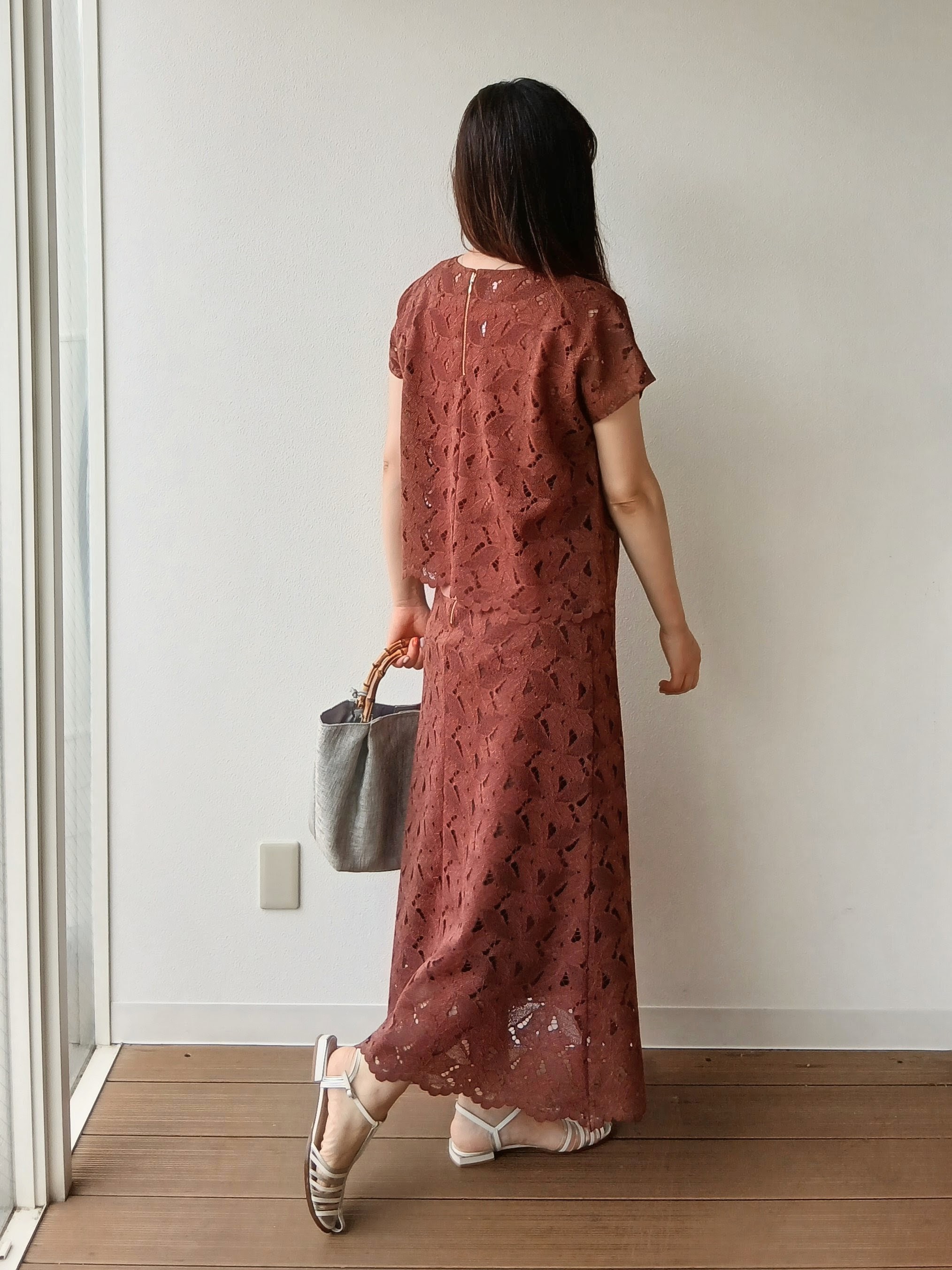 なみきさんの「UNTITLED｜【セットアップ可/品のある透け感】リーフレースブラウス」を使ったコーディネート