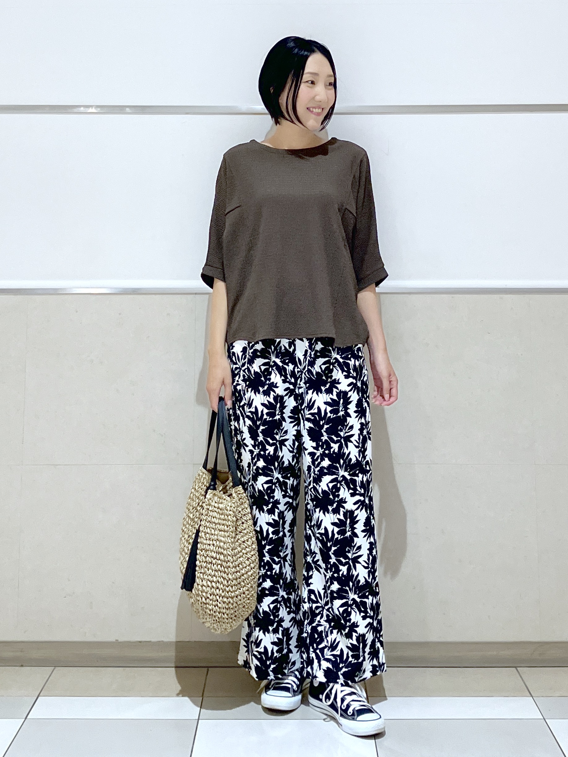 eriko さんの「Dessin｜シュリンクジャージ カットソー」を使ったコーディネート