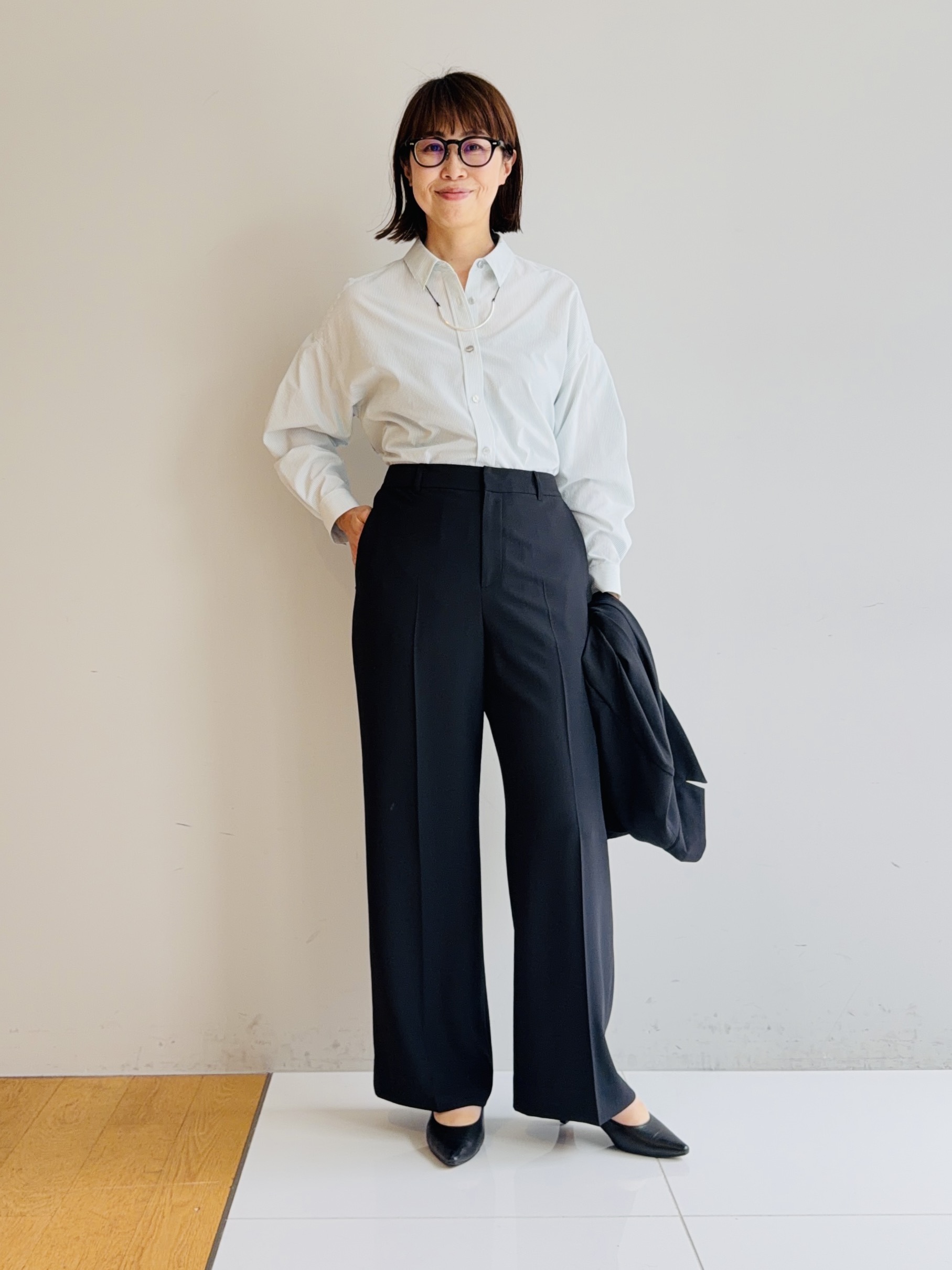murayamaさんの「INDIVI｜【洗える／UVケア／ベルト付】サッカー素材シャツ」を使ったコーディネート