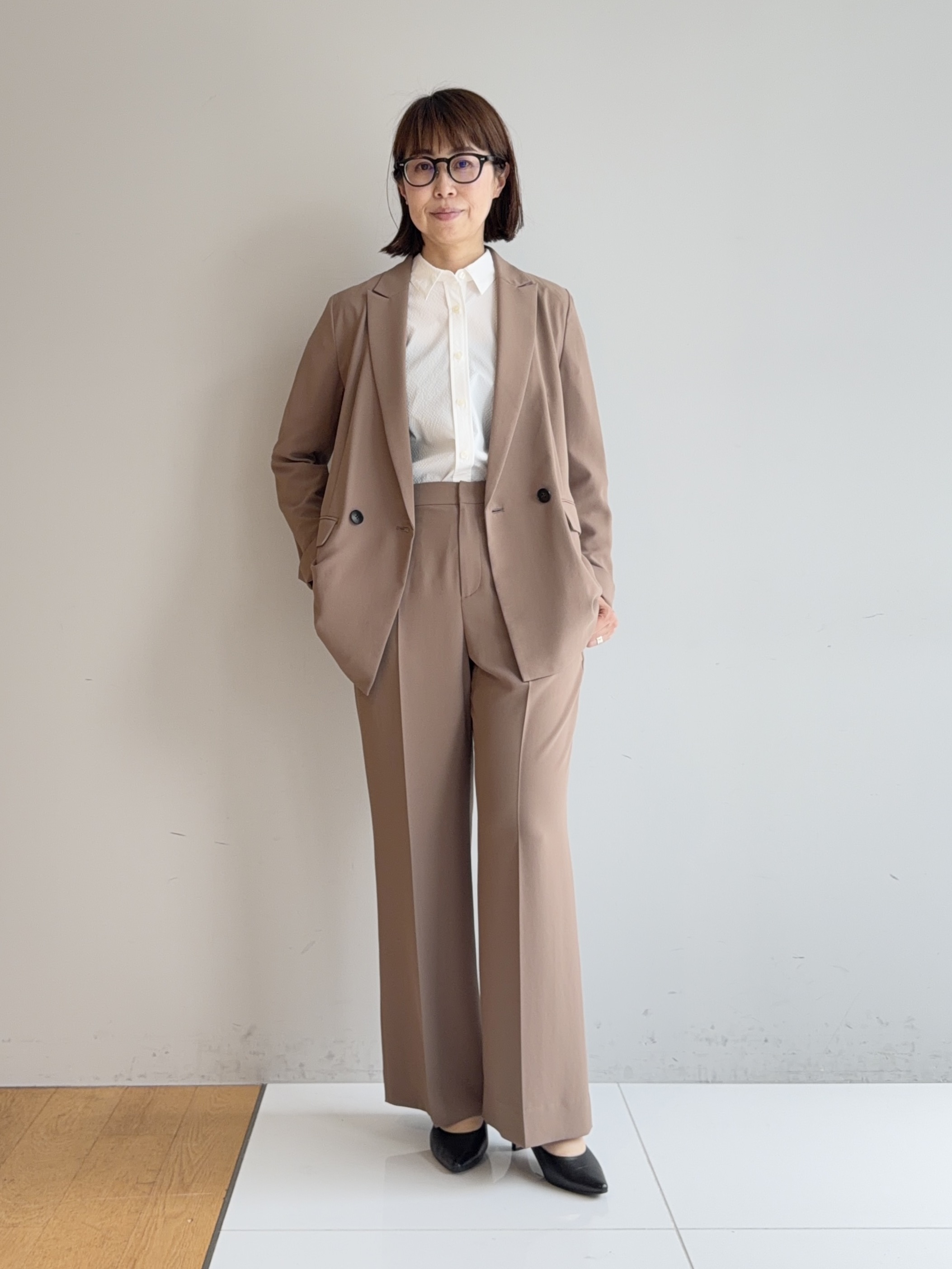 murayamaさんの「INDIVI｜【UVケア／接触冷感／ベルト付】サッカー素材シャツ」を使ったコーディネート