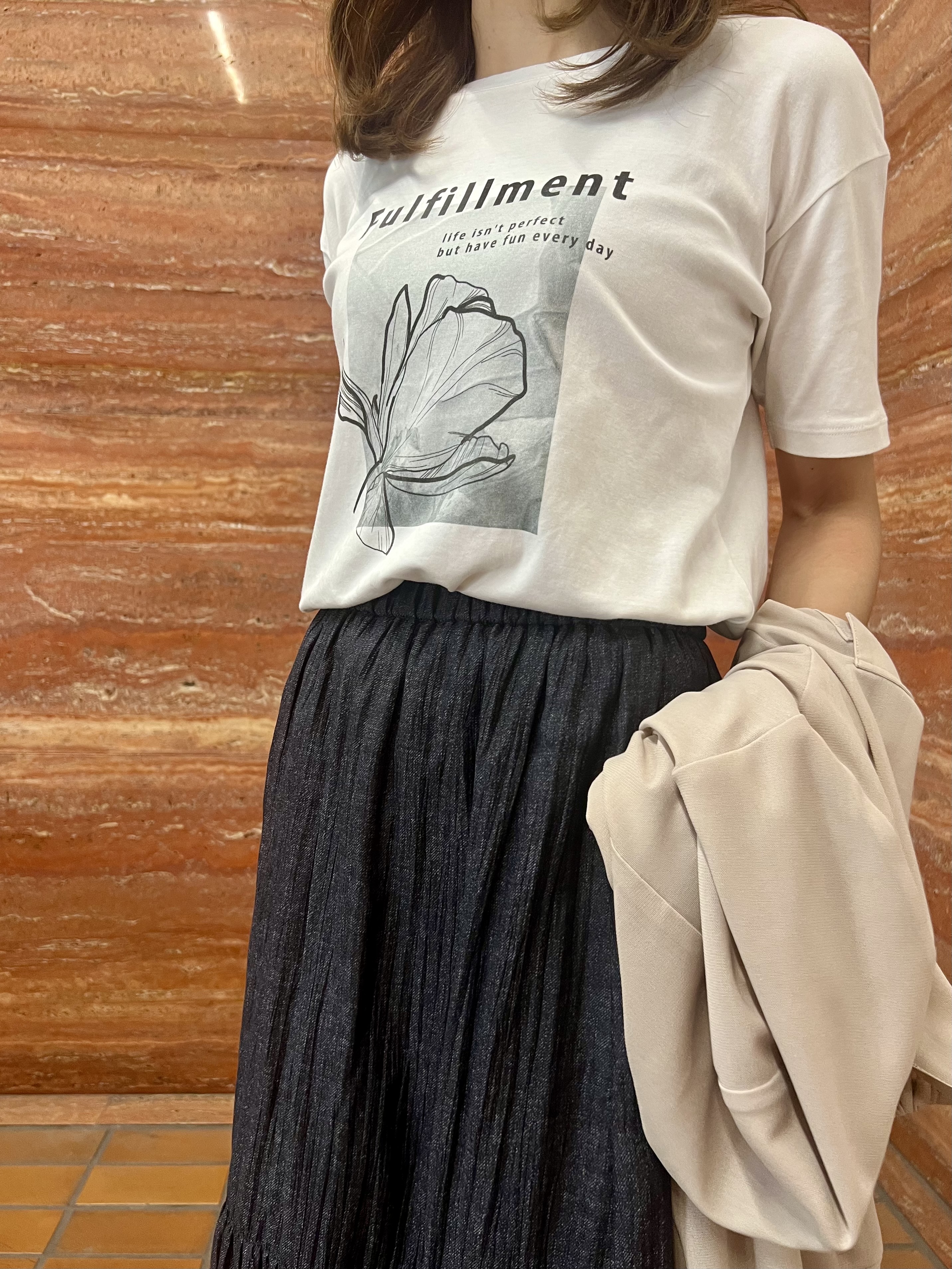 カナさんの「INDIVI｜◆【古畑星夏さん着用/洗える】シアーブルゾン」を使ったコーディネート