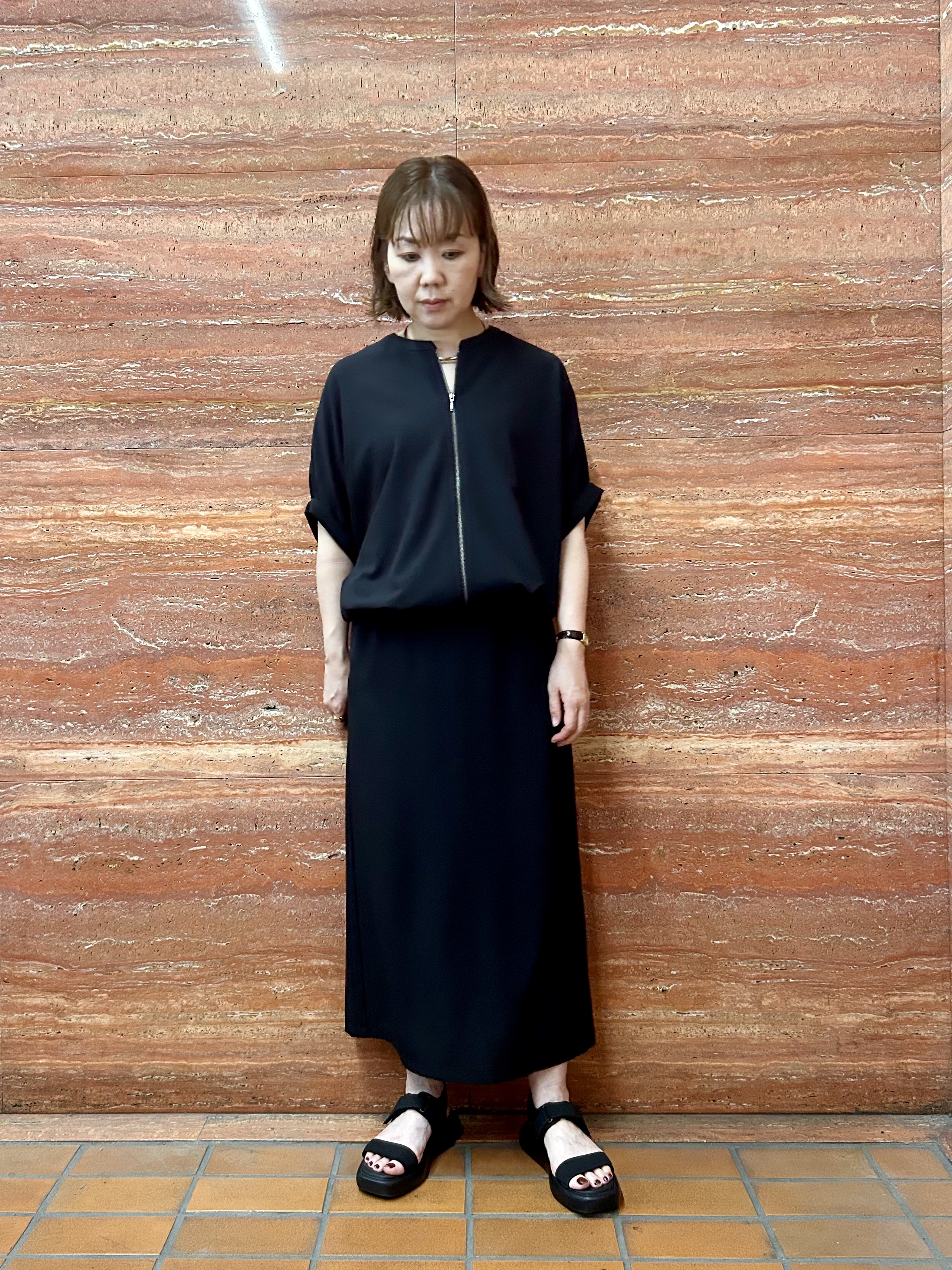mariさんの「INDIVI｜【秋羽織り/着る日傘】ドルマンフォルムブルゾン」を使ったコーディネート