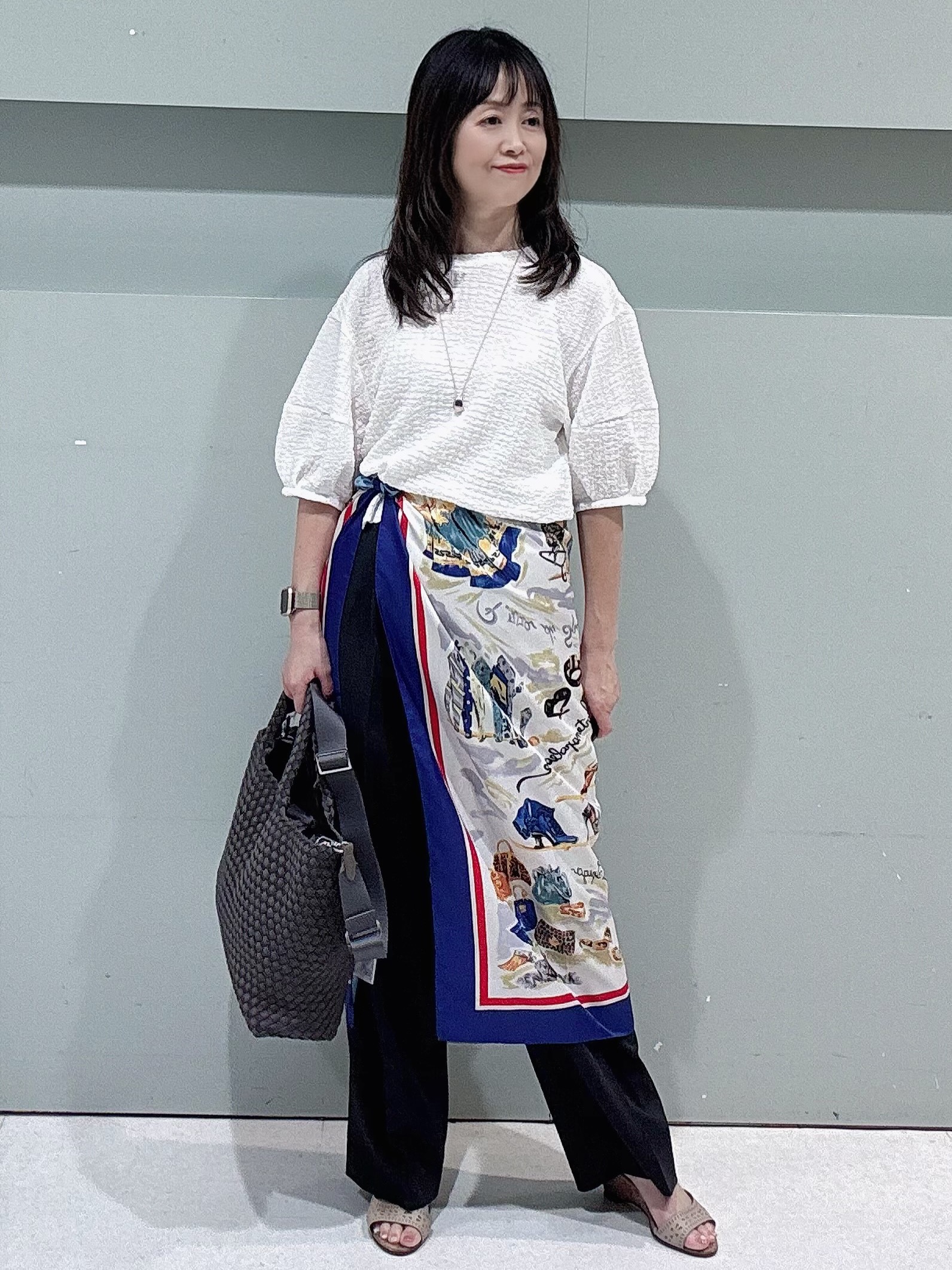 makiさんの「UNTITLED｜◆【UV/接触冷感/セットアップ可】スラブワイドパンツ」を使ったコーディネート