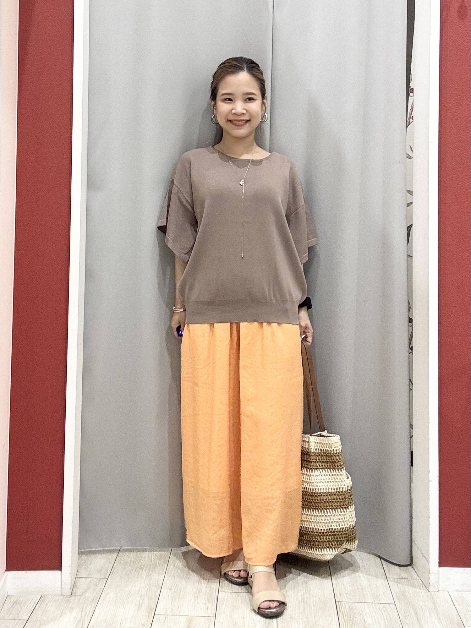 shioさんの「SHOO･LA･RUE｜【S-LL/洗濯機可】インせず着られる ひらり袖ニット」を使ったコーディネート