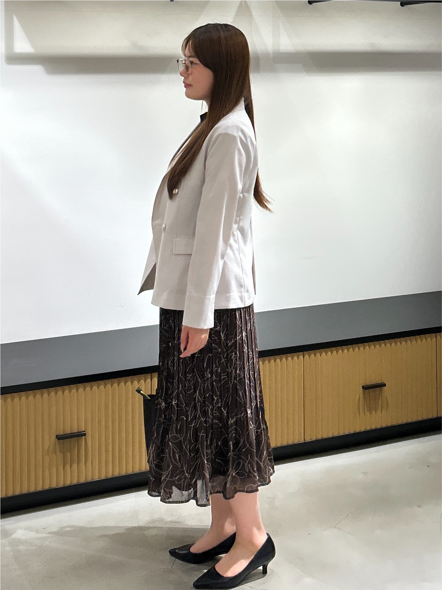 sayaさんの「OPAQUE.CLIP｜《再入荷》ダブルブレストテーラードジャケット【接触冷感／吸水速乾／イージーアイロン／防シワ／洗濯機O」を使ったコーディネート