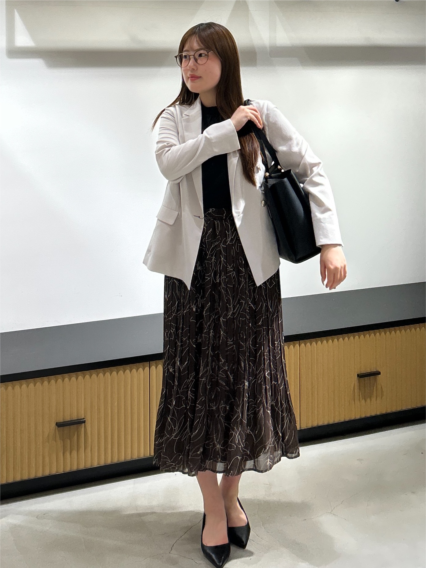 sayaさんの「OPAQUE.CLIP｜《再入荷》ダブルブレストテーラードジャケット【接触冷感／吸水速乾／イージーアイロン／防シワ／洗濯機O」を使ったコーディネート