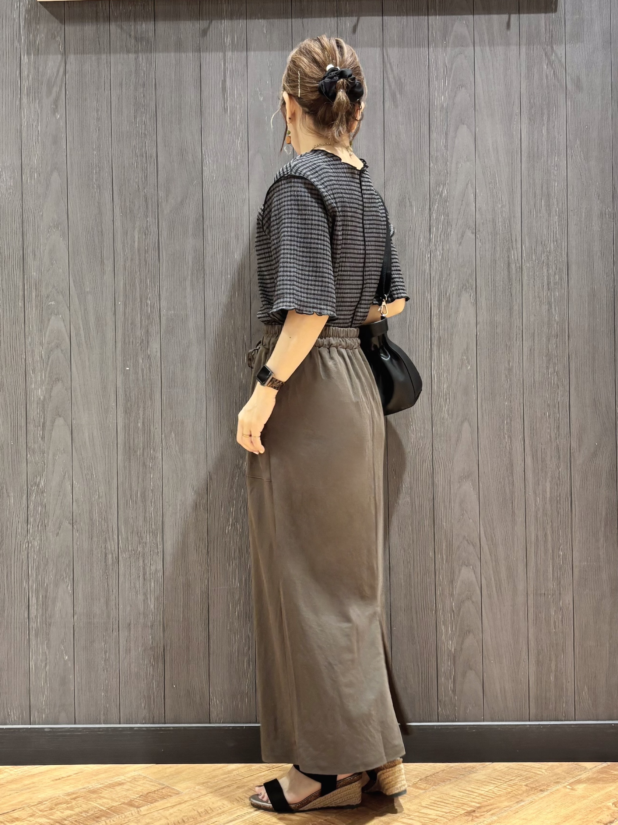 meiさんの「SHOO･LA･RUE｜カット楊柳ギンガムメローT」を使ったコーディネート