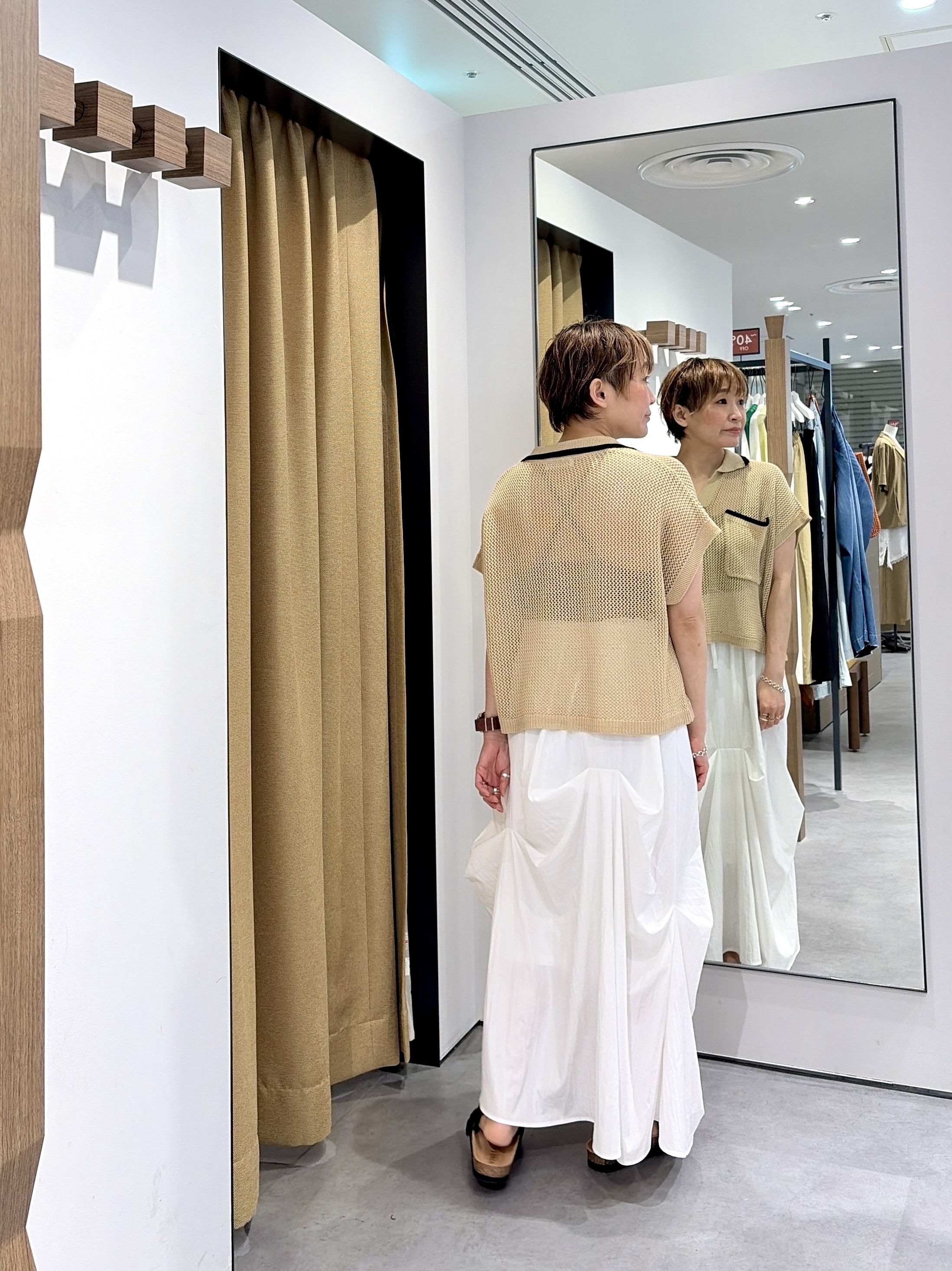 mari_831さんの「INDIVI｜メッシュポロドルマンニット」を使ったコーディネート