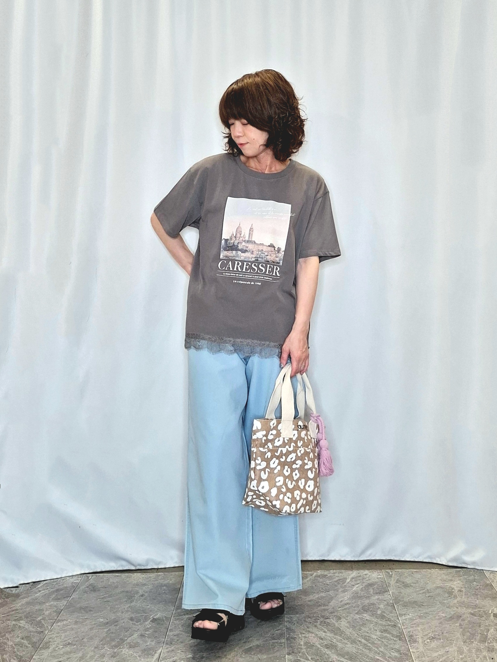ぬーさんの「SHOO･LA･RUE｜【通気性〇/洗濯機可/S-LL】シアーラメカーディガン」を使ったコーディネート