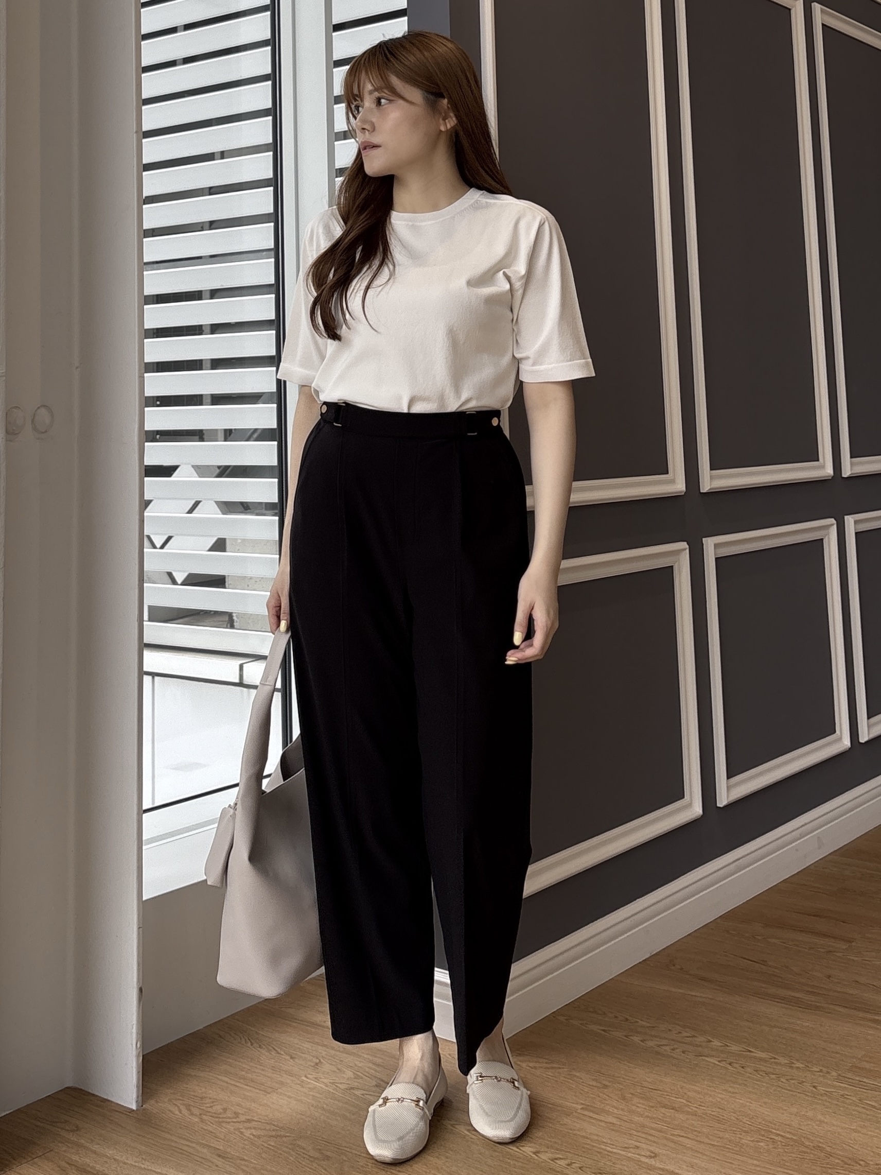 sayaさんの「grove｜【UVカット・洗濯機◎】Tシャツ感覚で着られるコットン混ニット」を使ったコーディネート