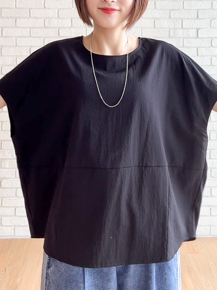 𝐜𝐡𝐢𝐤𝐚さんの「SHOO･LA･RUE｜【洗濯機可/セットアップ可】軽凛(かろりん) シンプル上品 切替コクーントップス」を使ったコーディネート