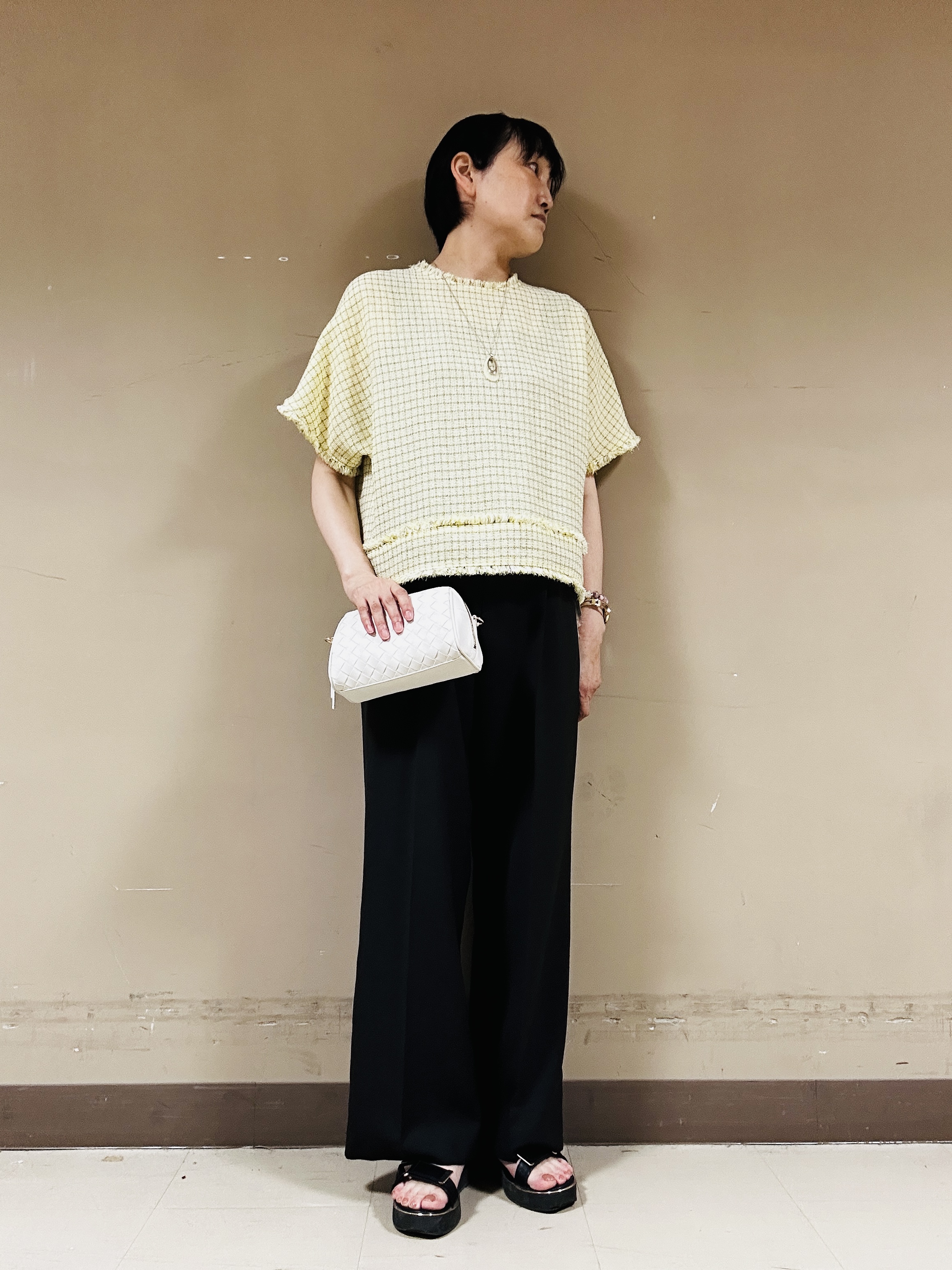 naoさんの「UNTITLED｜◆ファンシーツイードブラウス」を使ったコーディネート