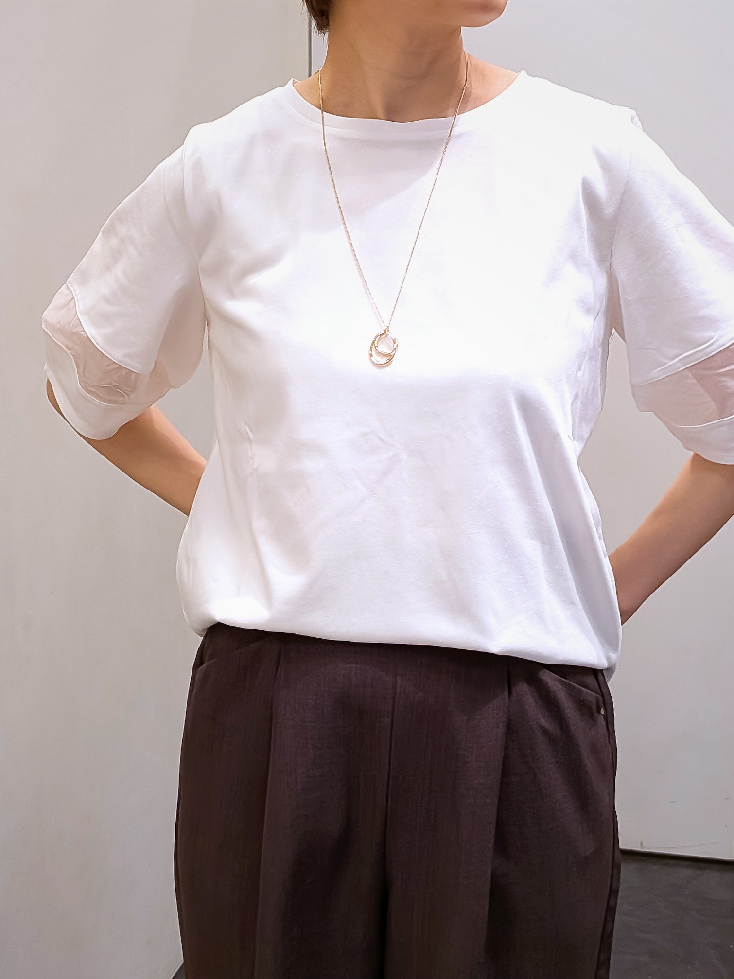 やまちゃんさんの「grove｜【吸水速乾・UVカット】シアードッキングランタンスリーブTシャツ」を使ったコーディネート