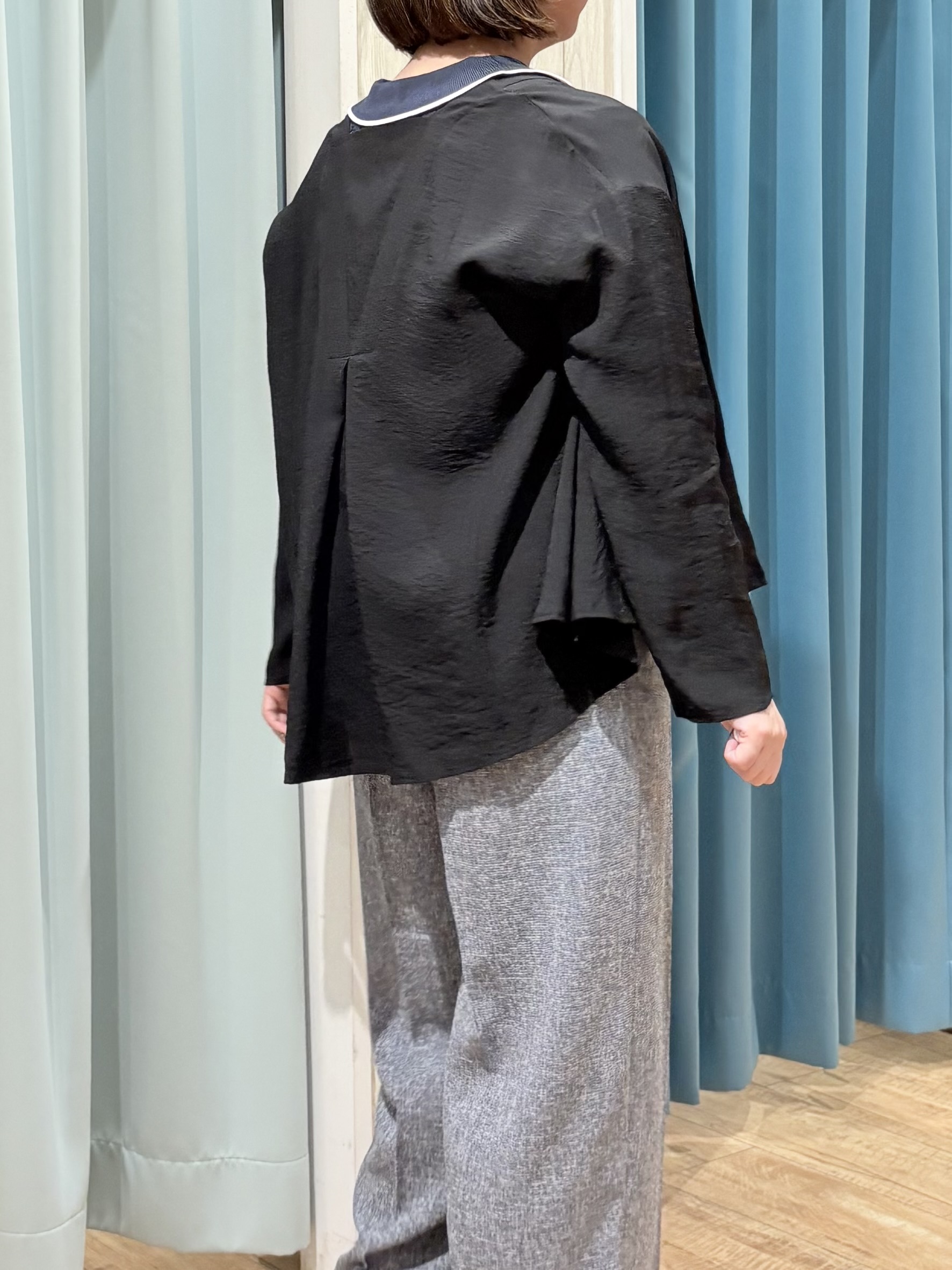砂糖さんの「SHOO･LA･RUE｜【S-LL/洗濯機可】ニュアンスボーダー シアーニットポロ」を使ったコーディネート