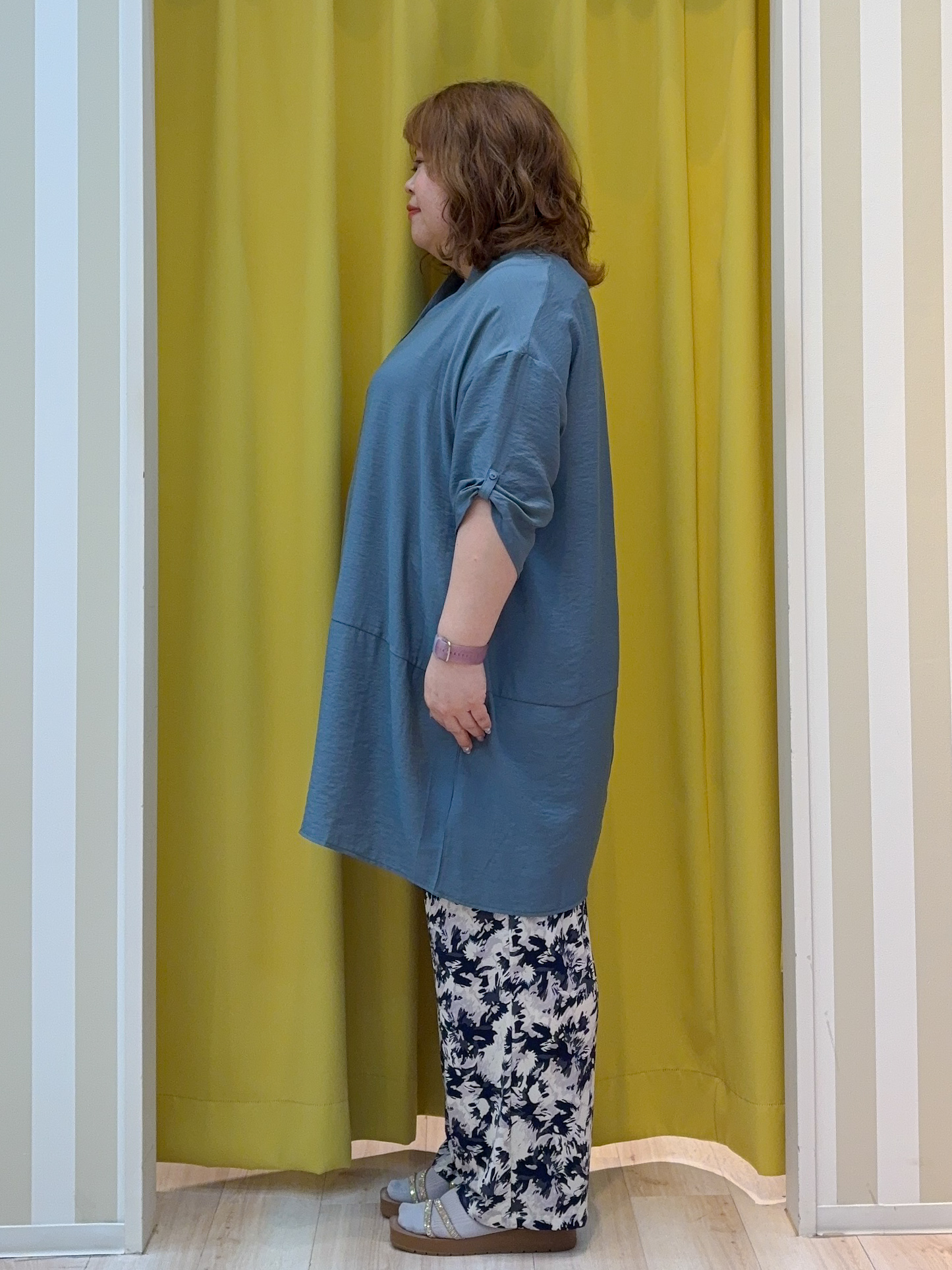 kotoさんさんの「SHOO･LA･RUE｜【S-LL/洗濯後しわになりにくい】ゆるっと体型カバー 7分袖コクーンチュニック」を使ったコーディネート