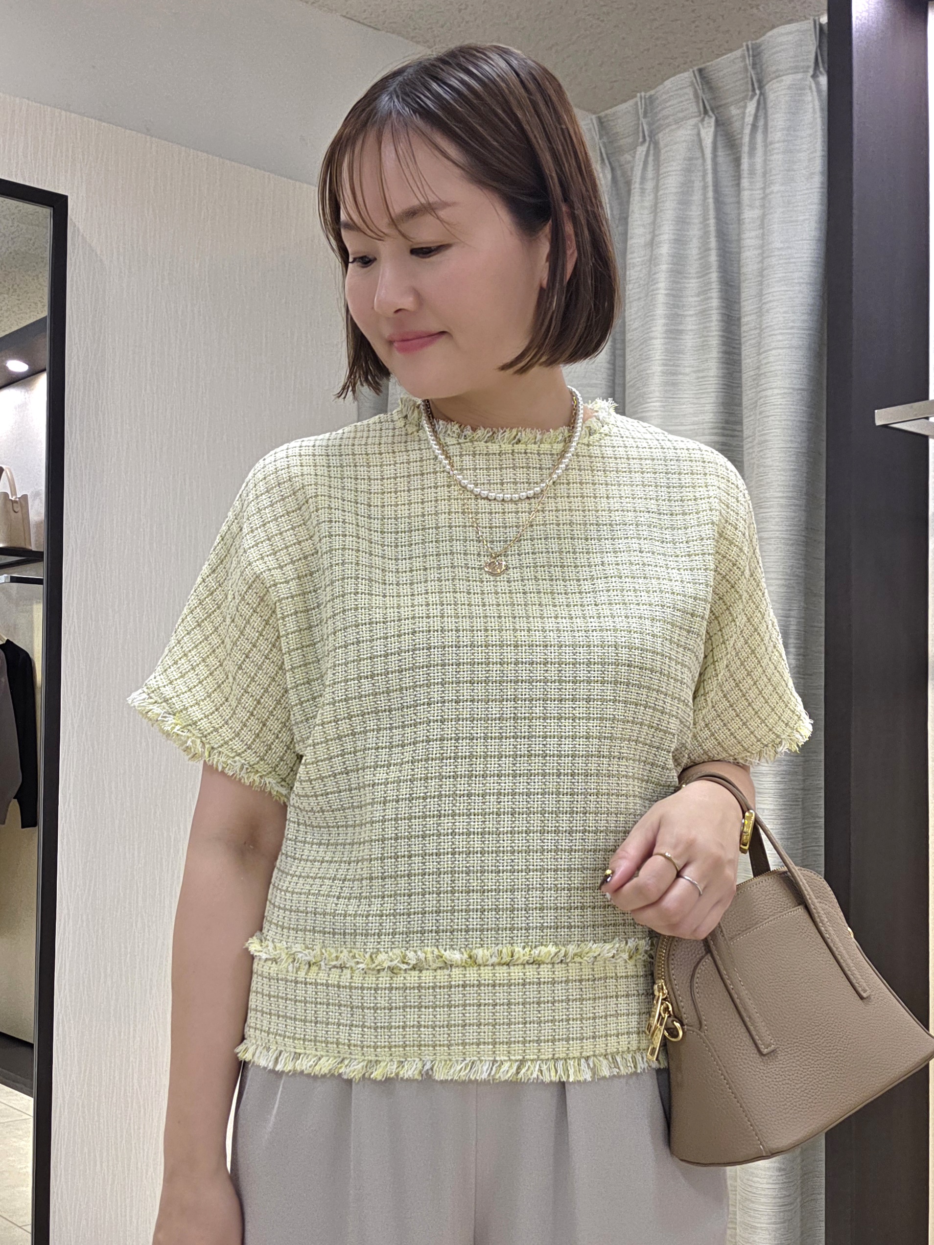 naokoさんの「UNTITLED｜◆ファンシーツイードブラウス」を使ったコーディネート