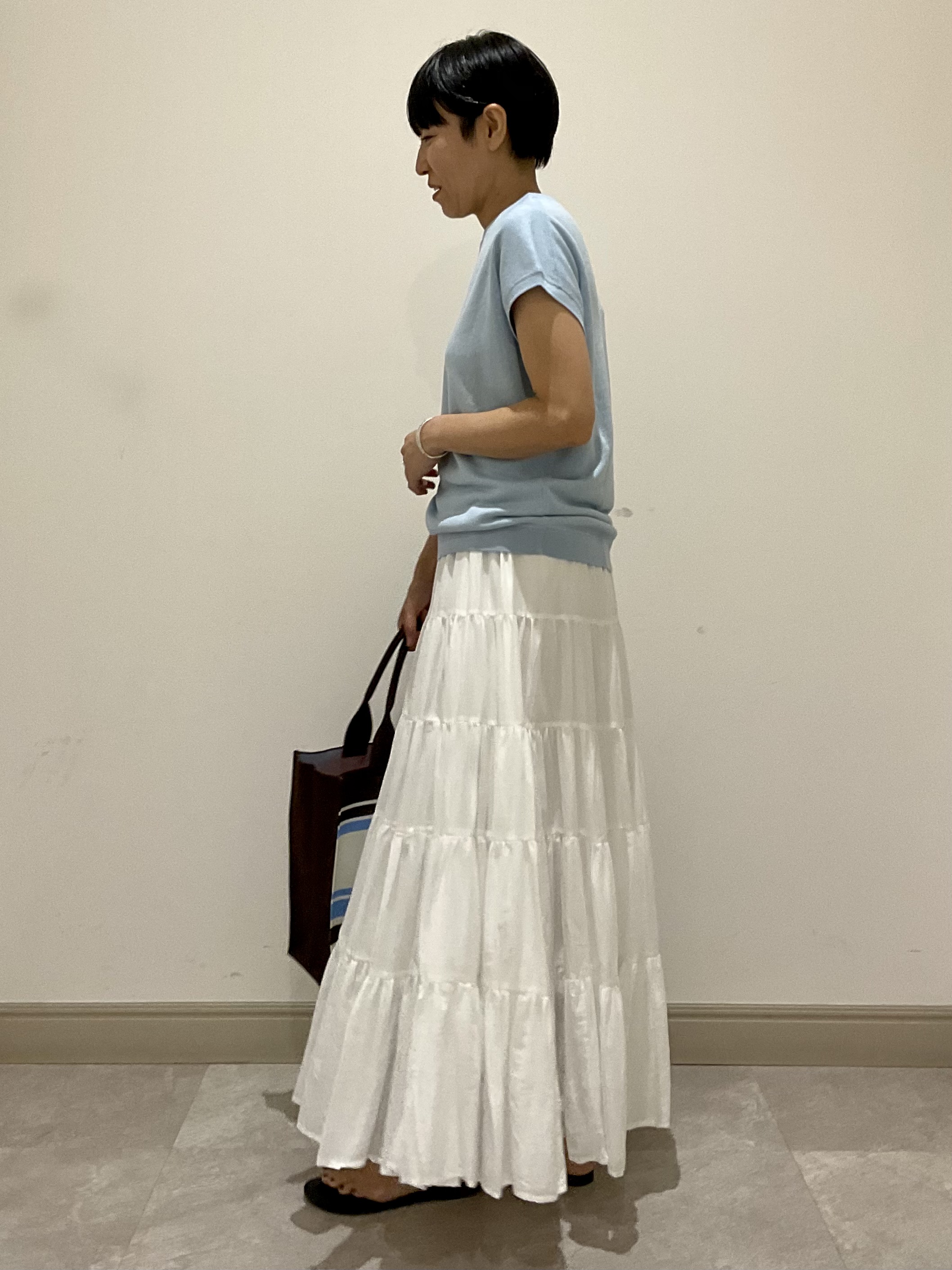 OGATAさんの「DRESSTERIOR｜◆【ウォッシャブル／セットアップ可】リネン混裏毛フレンチプルオーバー」を使ったコーディネート