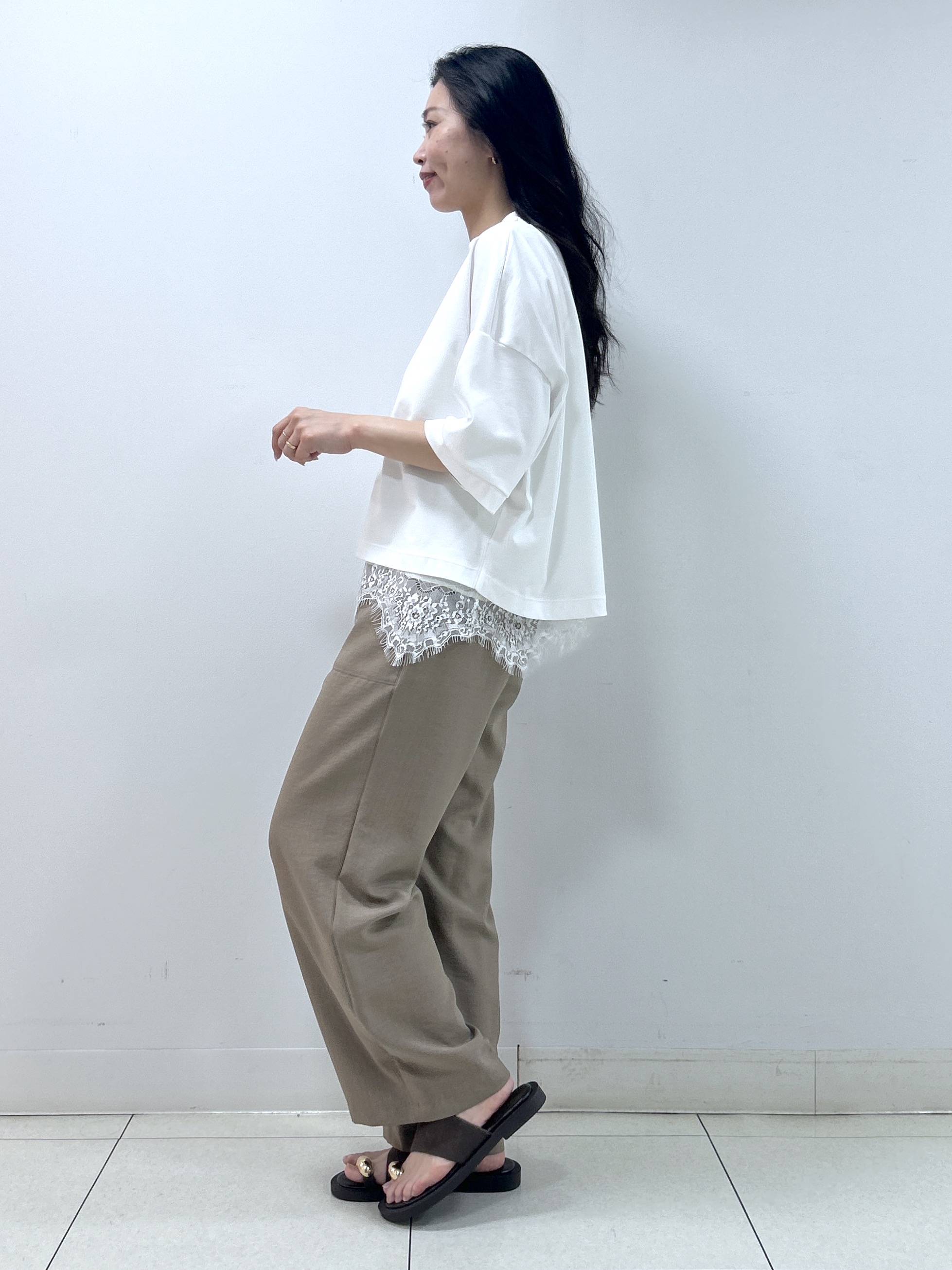 Kaiさんの「Dessin｜【体型カバー】美光沢カットソーボクシーシルエット」を使ったコーディネート