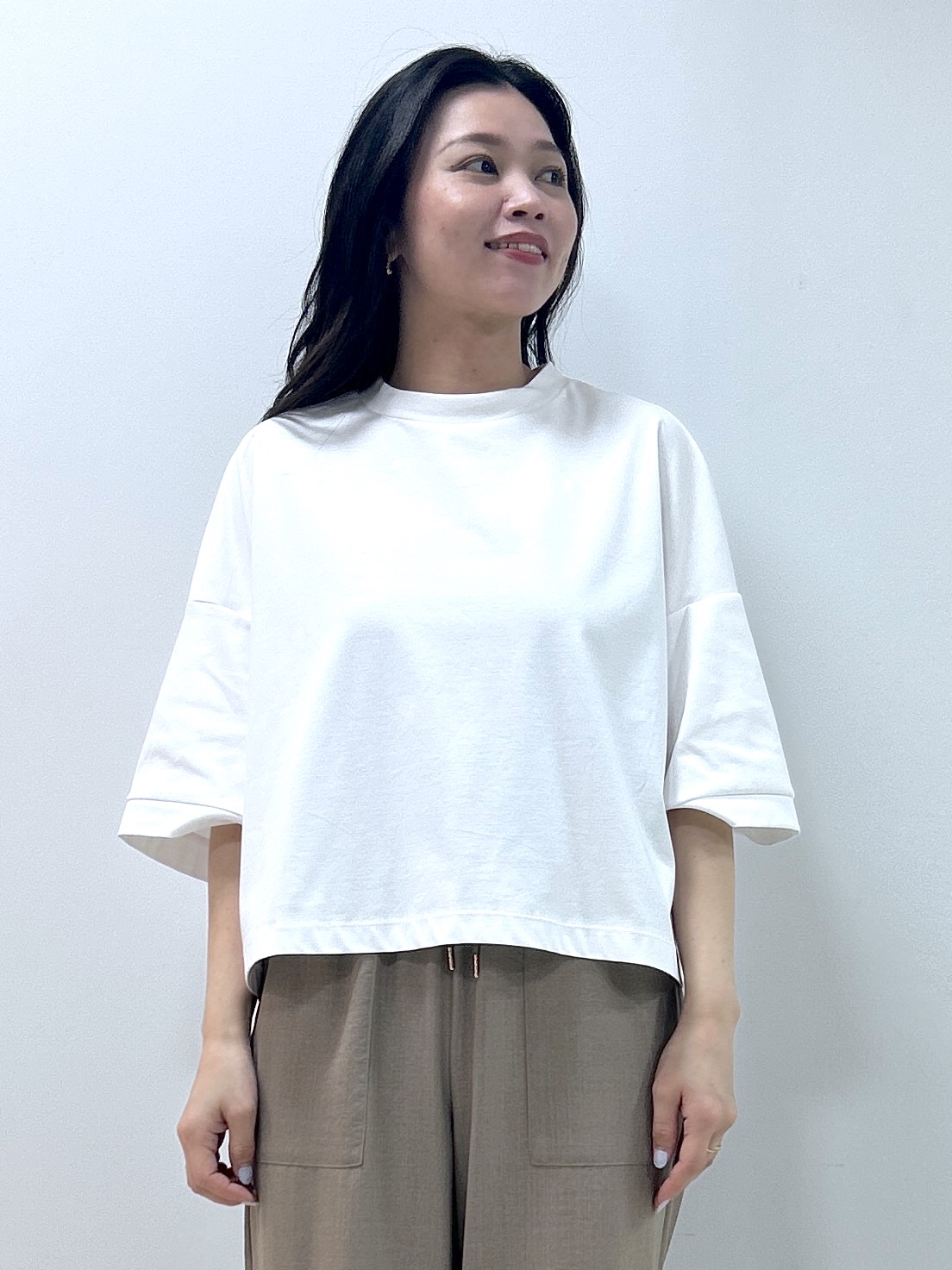 Kaiさんの「Dessin｜【体型カバー】美光沢カットソーボクシーシルエット」を使ったコーディネート