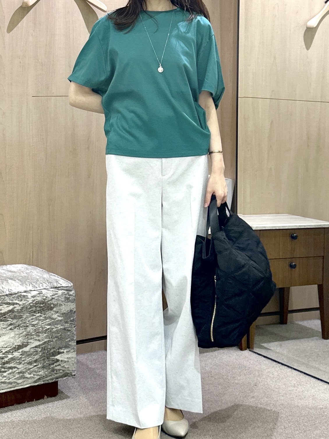 Miwaさんの「UNTITLED｜【汗染み防止/接触冷感】ドルマンプルオーバー」を使ったコーディネート