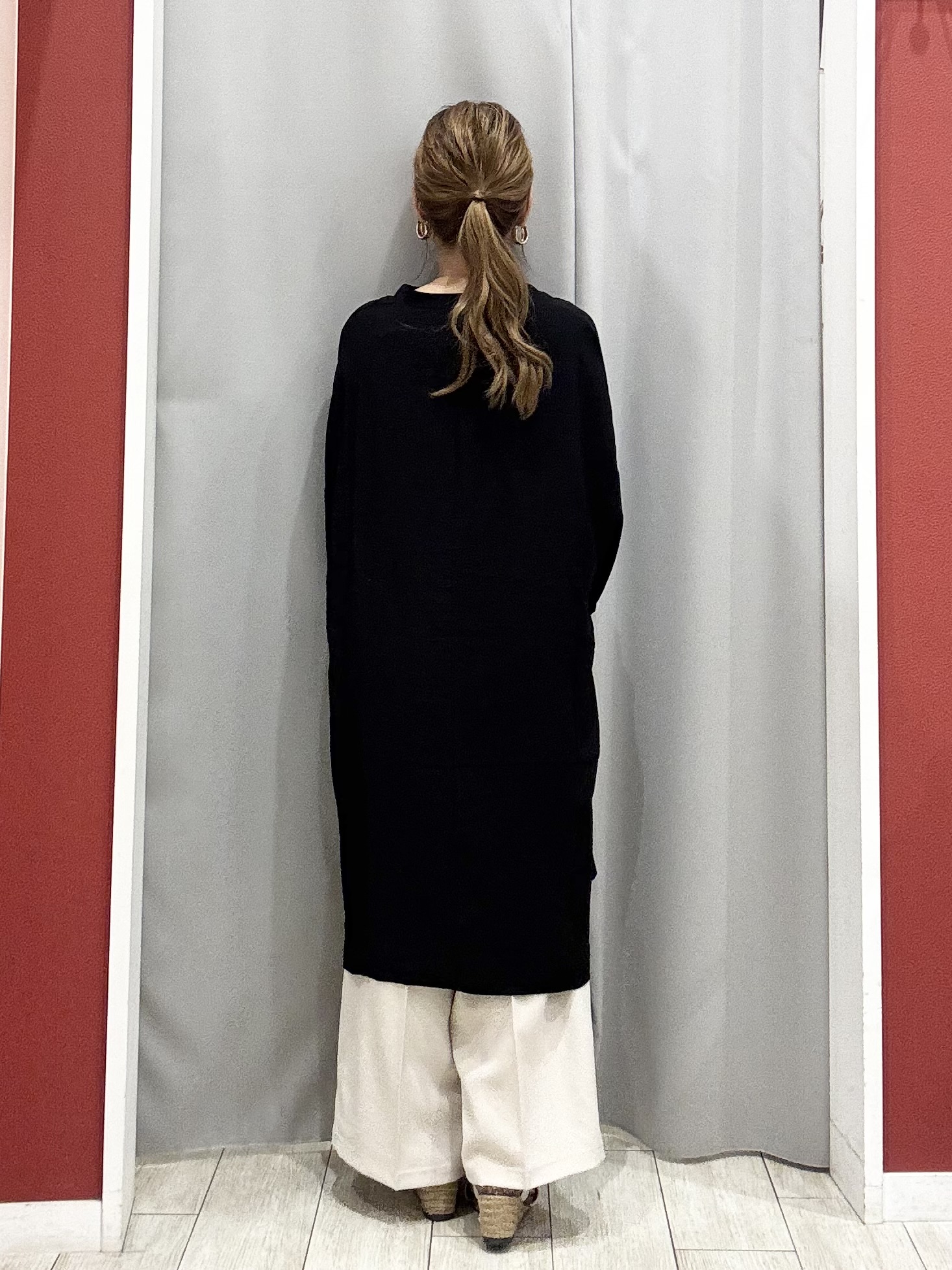 shioさんの「SHOO･LA･RUE｜【S-LL/洗濯後しわになりにくい】ゆるっと体型カバー 7分袖コクーンチュニック」を使ったコーディネート