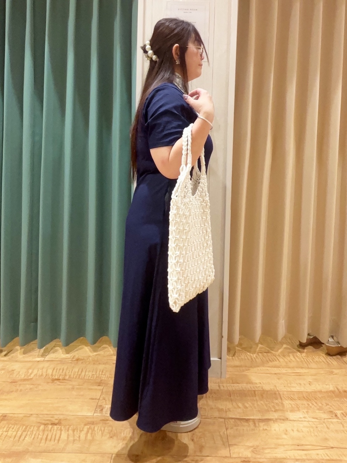 タガさんの「SHOO･LA･RUE｜【S-LL/洗濯機可/セットアップ可】軽凛(かろりん) 切替ワンピース」を使ったコーディネート