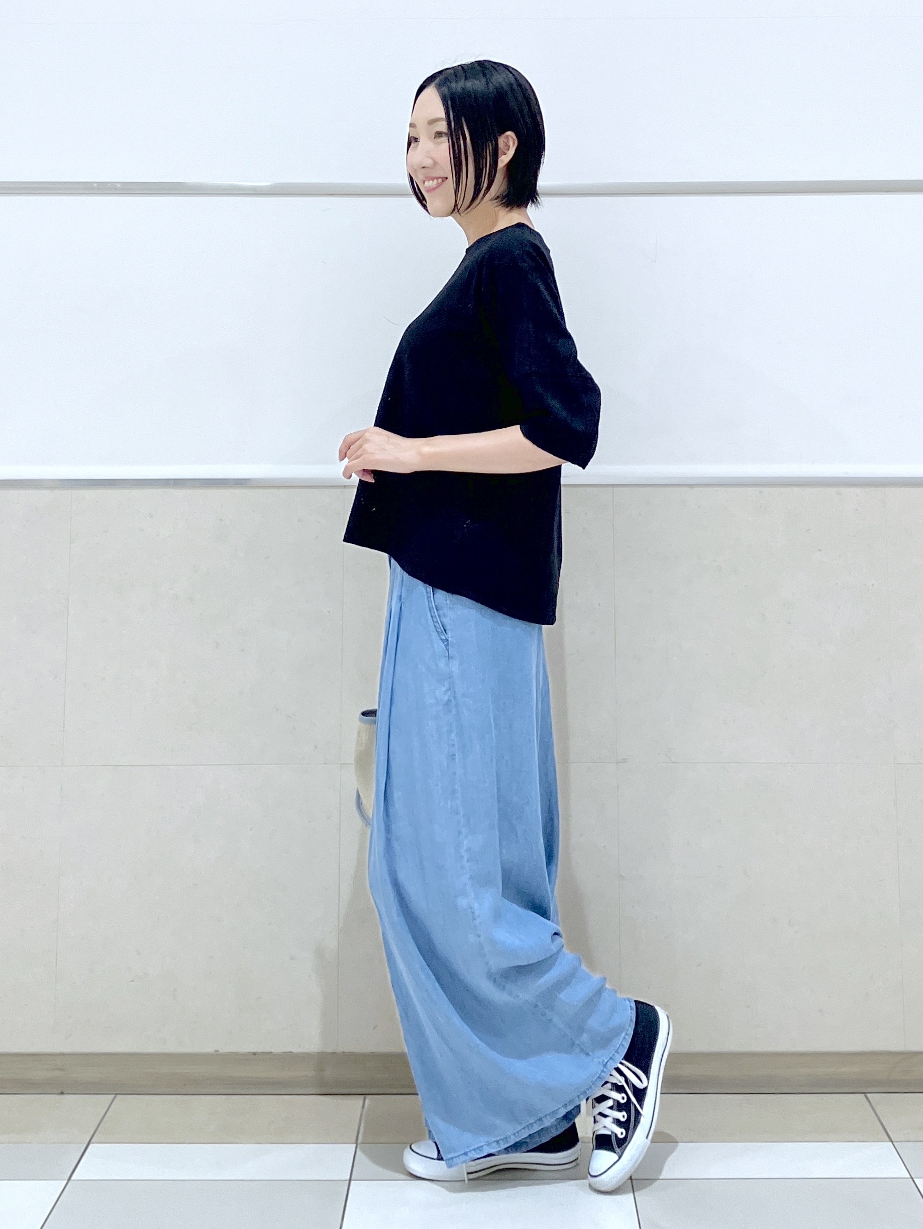 eriko さんの「Dessin｜【マシンウォッシャブル】5分袖レースカットソー」を使ったコーディネート